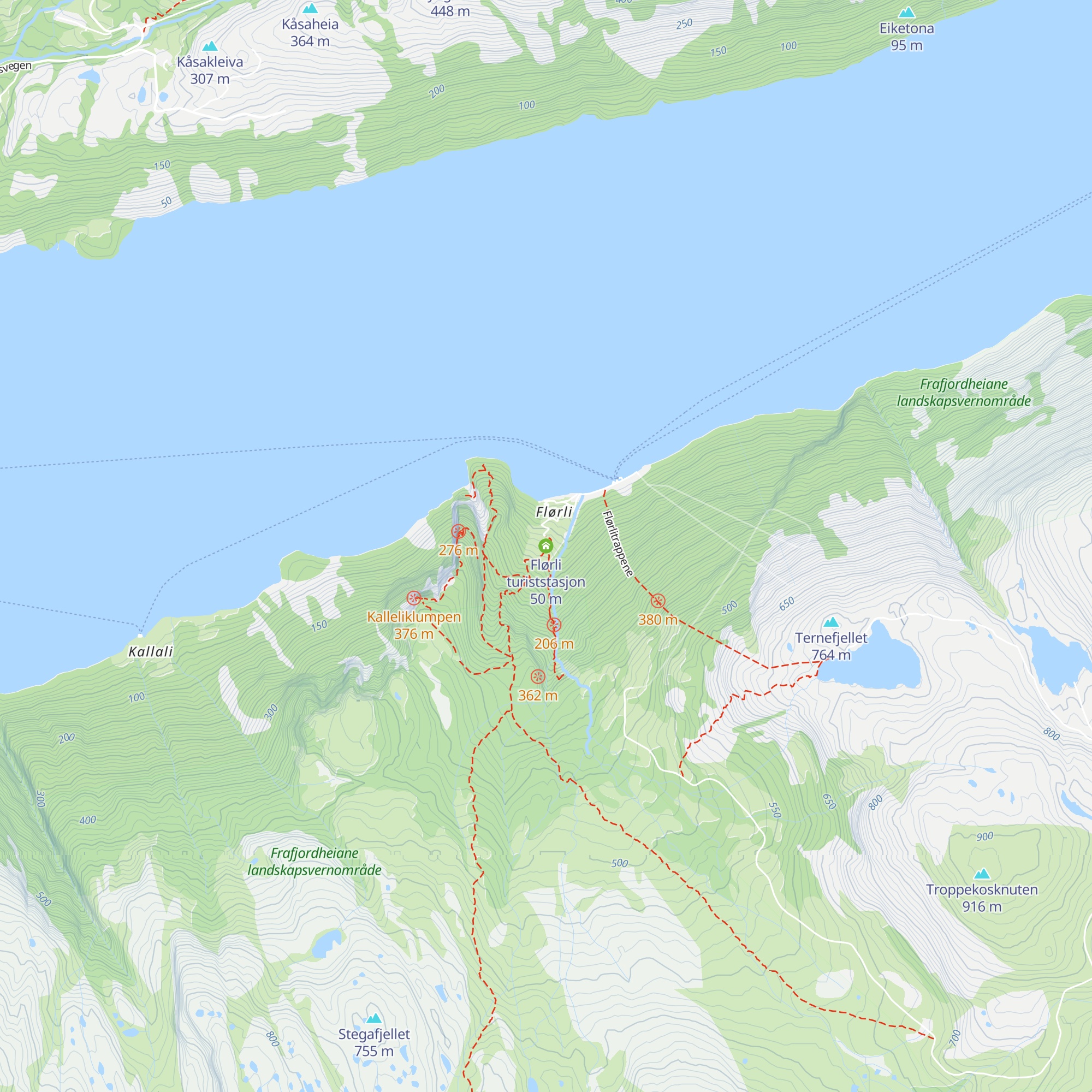 Flørli turiststasjon map