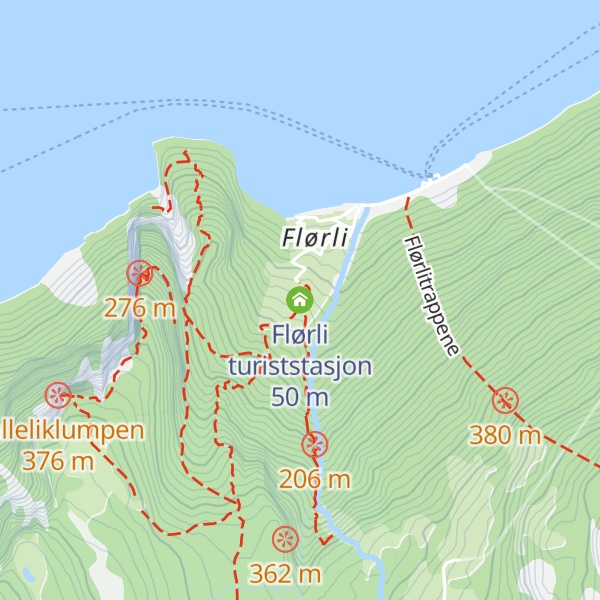 Map of Flørli turiststasjon