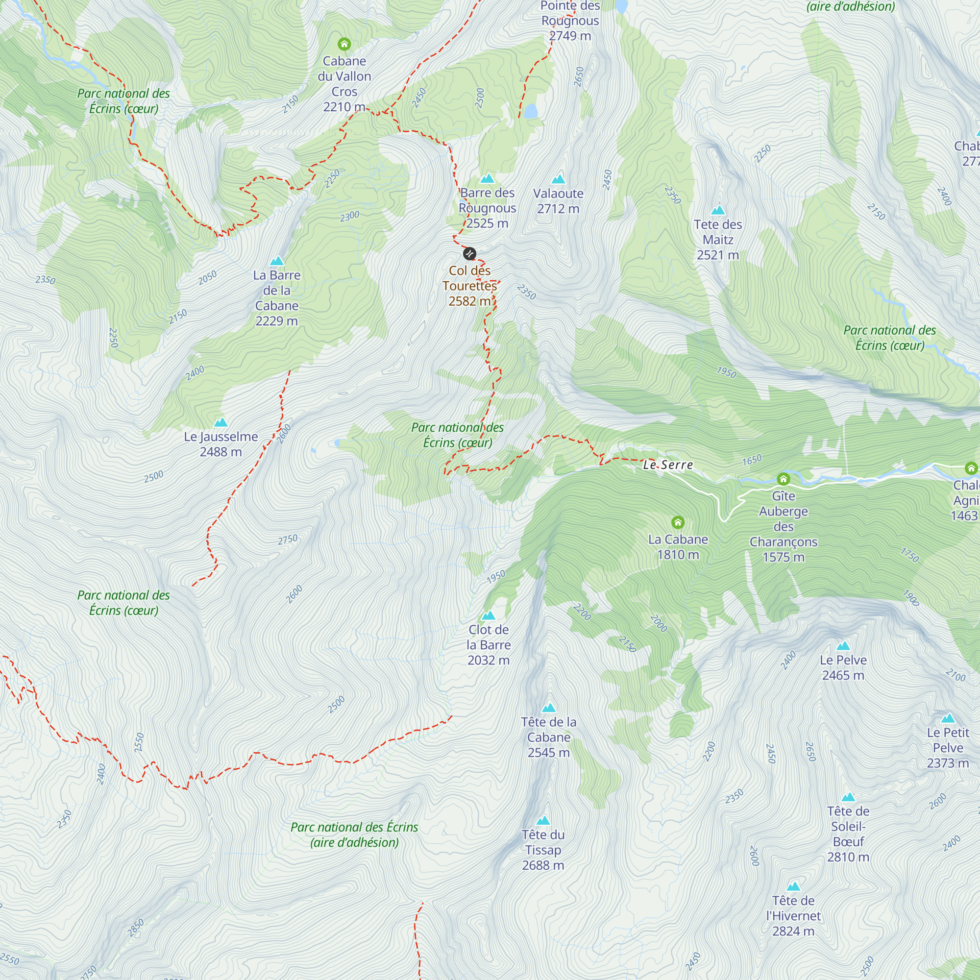 Cabane de la Dent map
