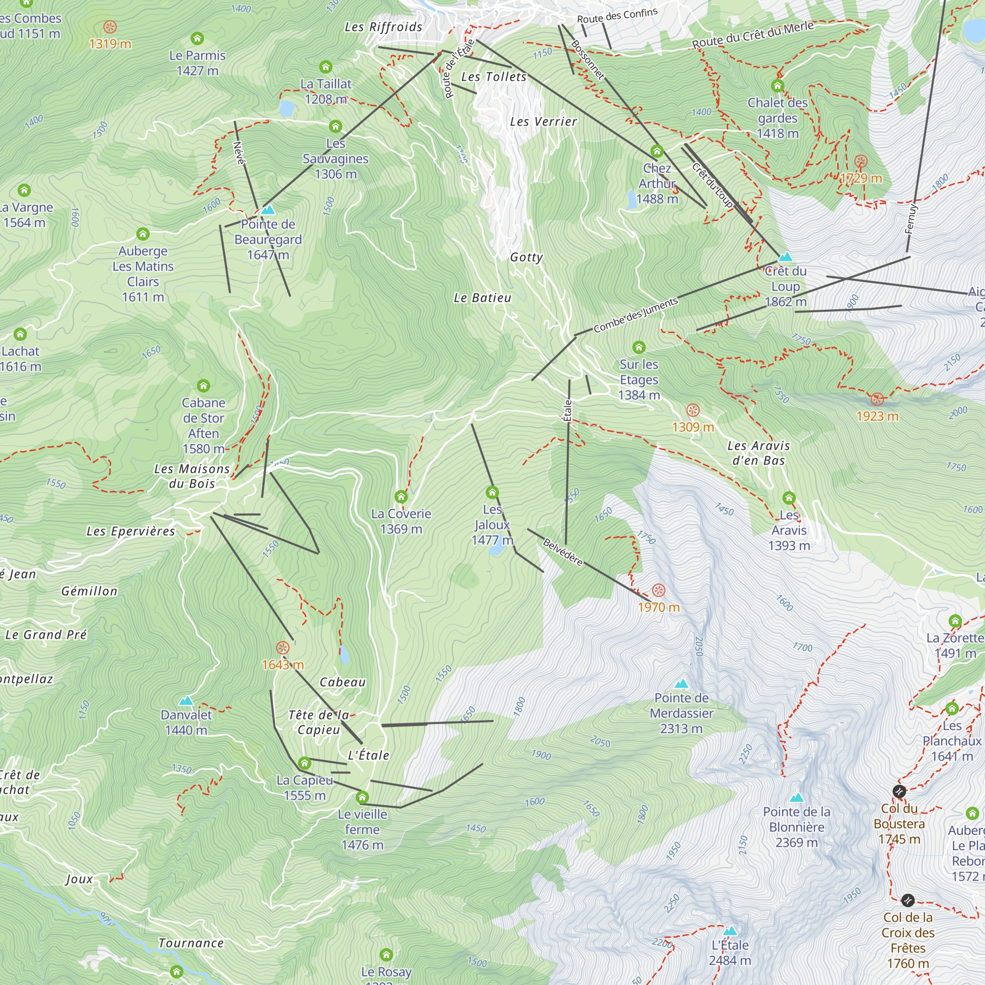 Les Jaloux map