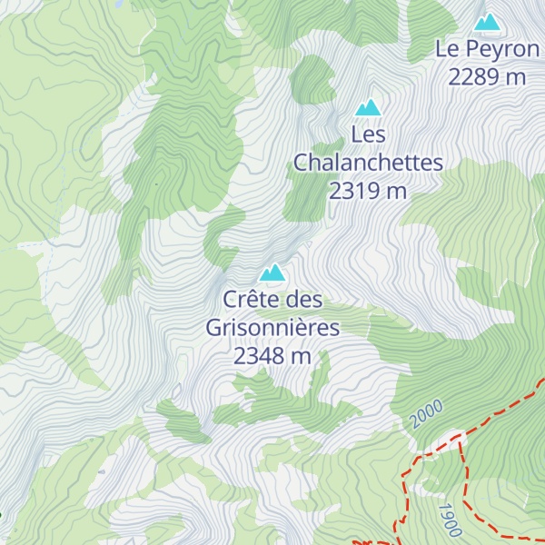 Map of Crête des Grisonnières