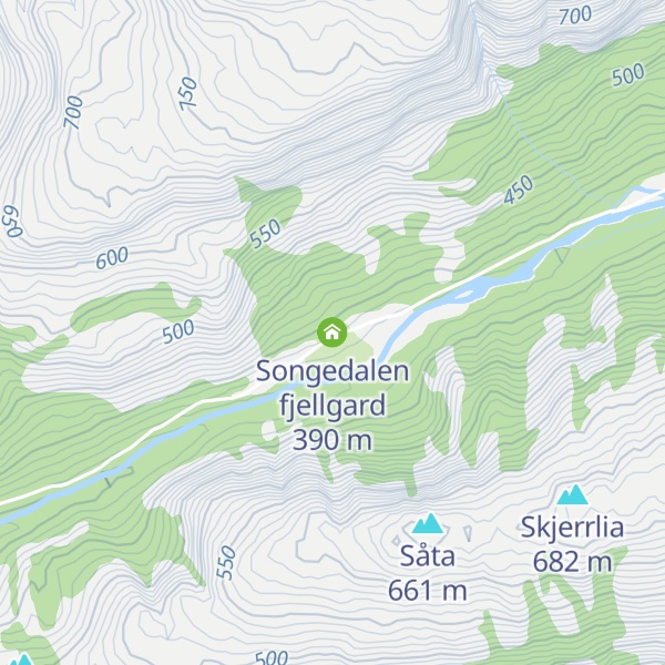 Map of Songedalen fjellgard