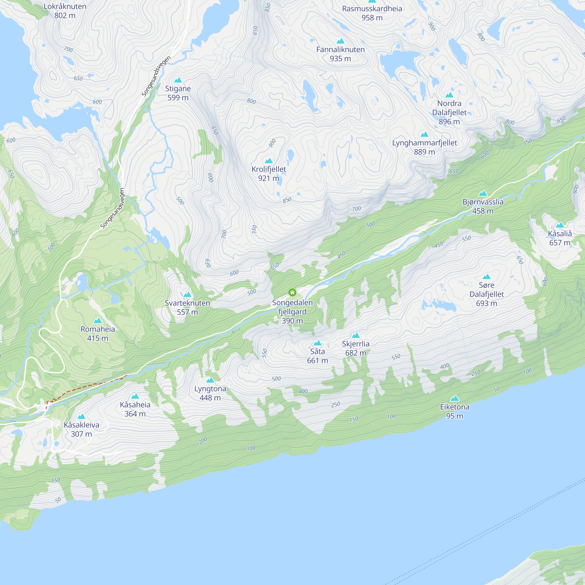 Songedalen fjellgard map