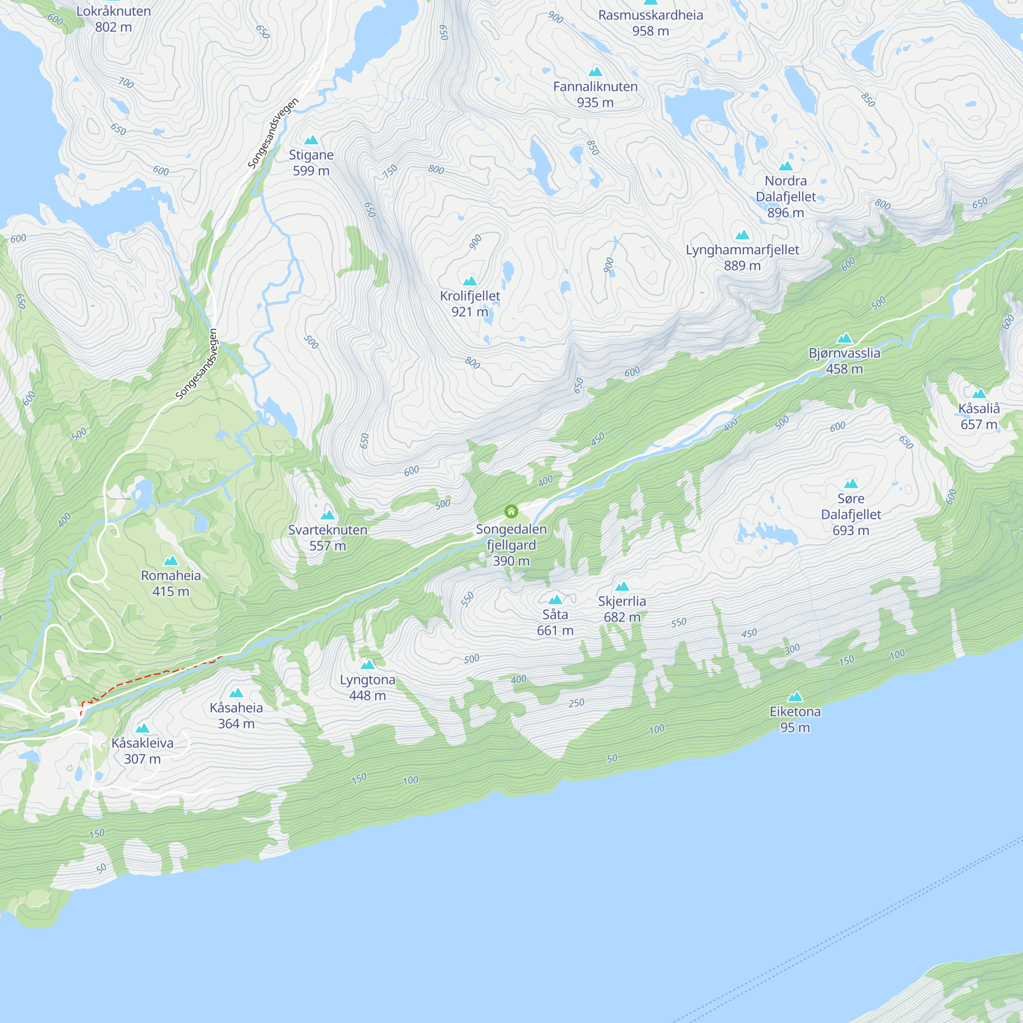 Songedalen fjellgard map