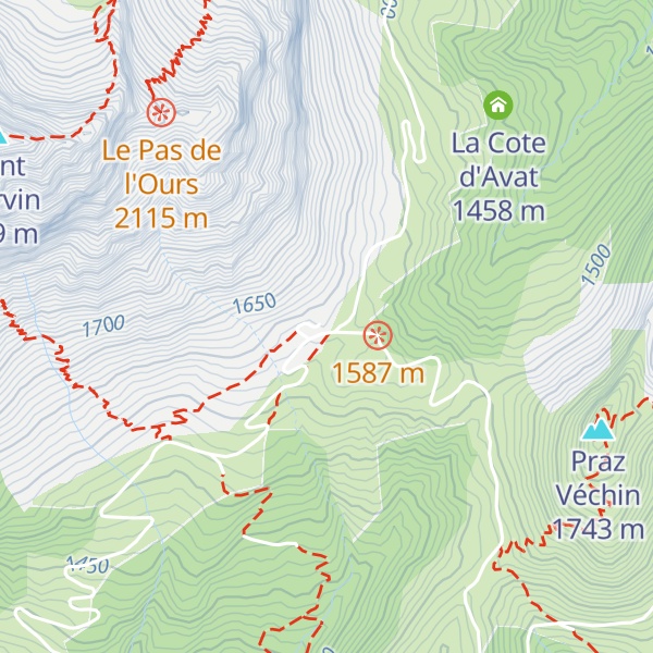 Map of Refuge du Col de L'Arpettaz