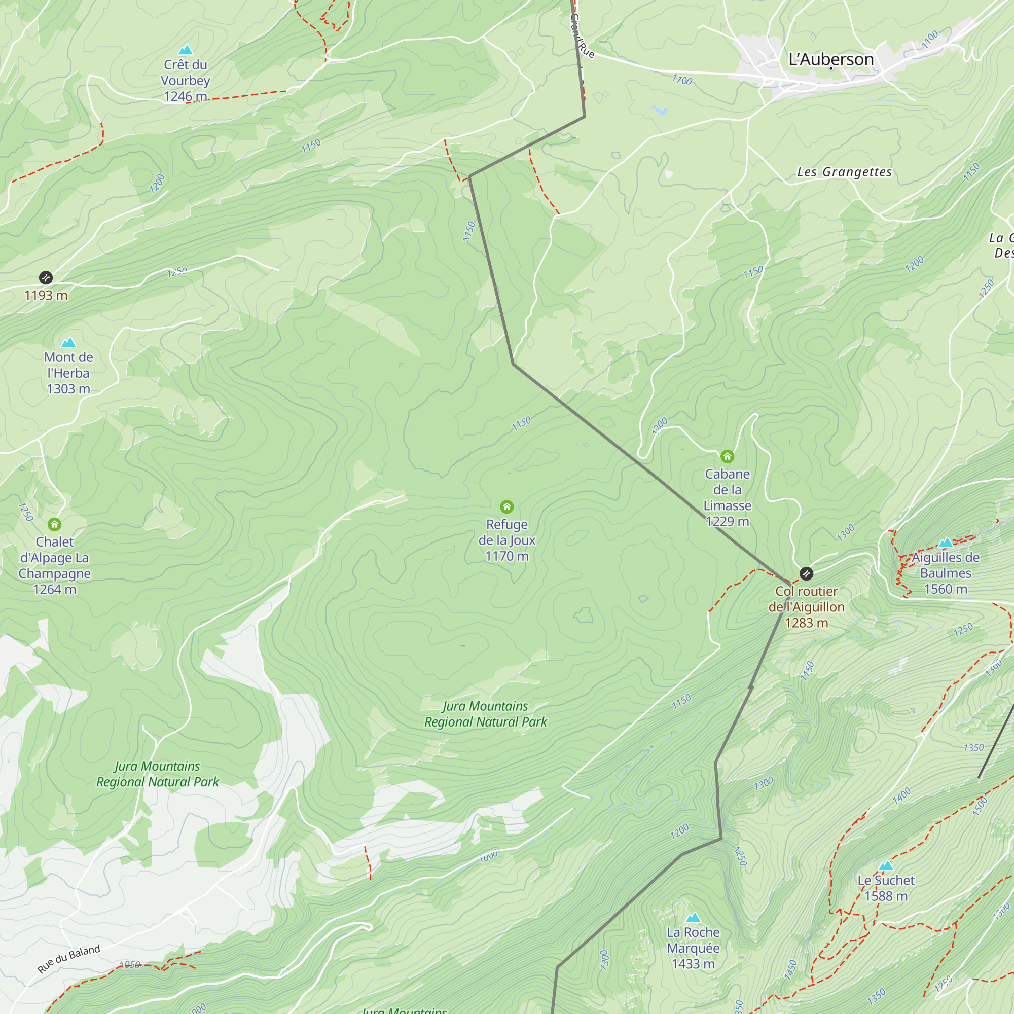Refuge de la Joux map