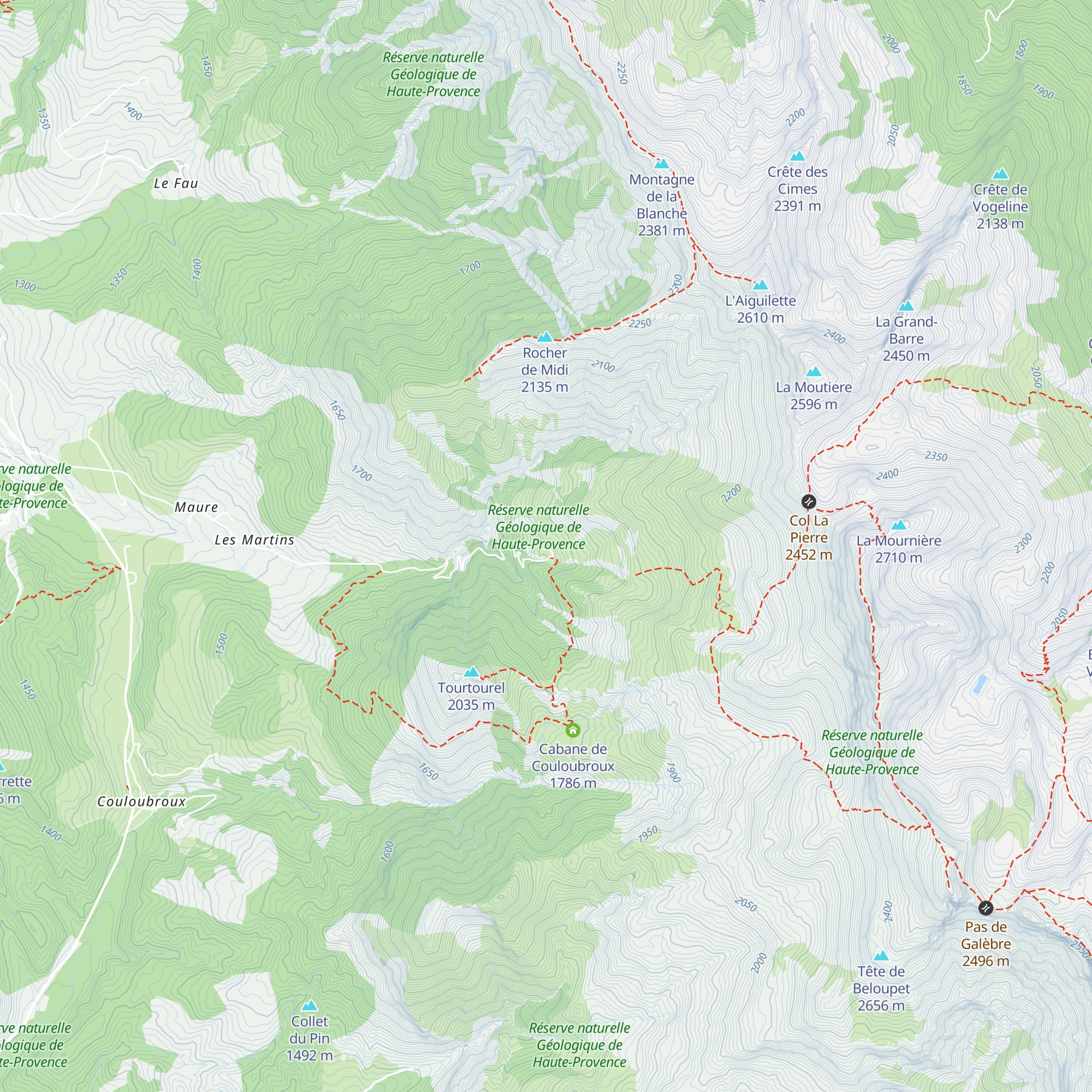 Cabane des Mulets map