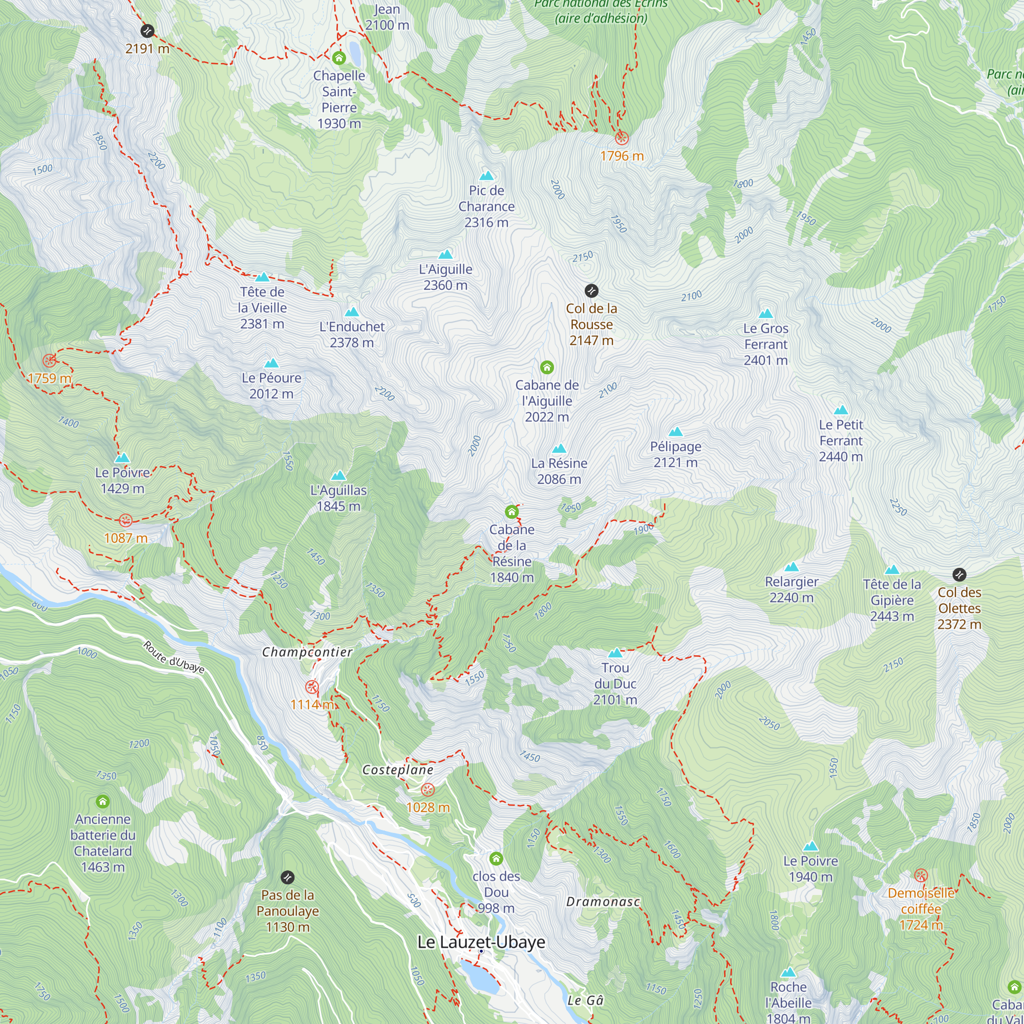 Cabane de la Résine map