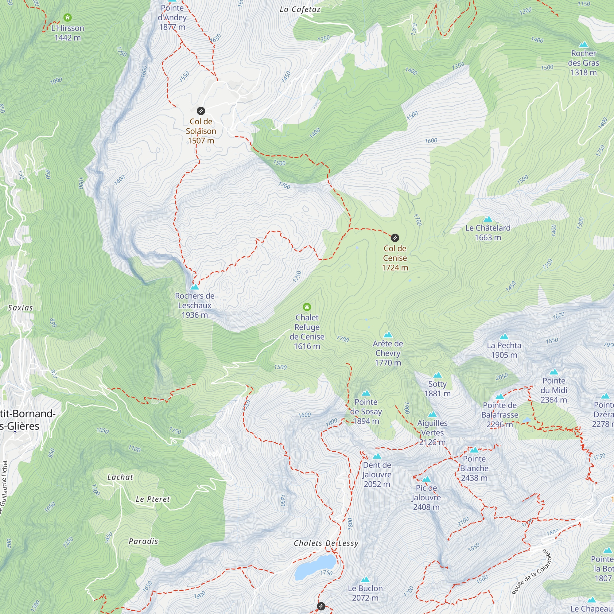 Chalet Refuge de Cenise map