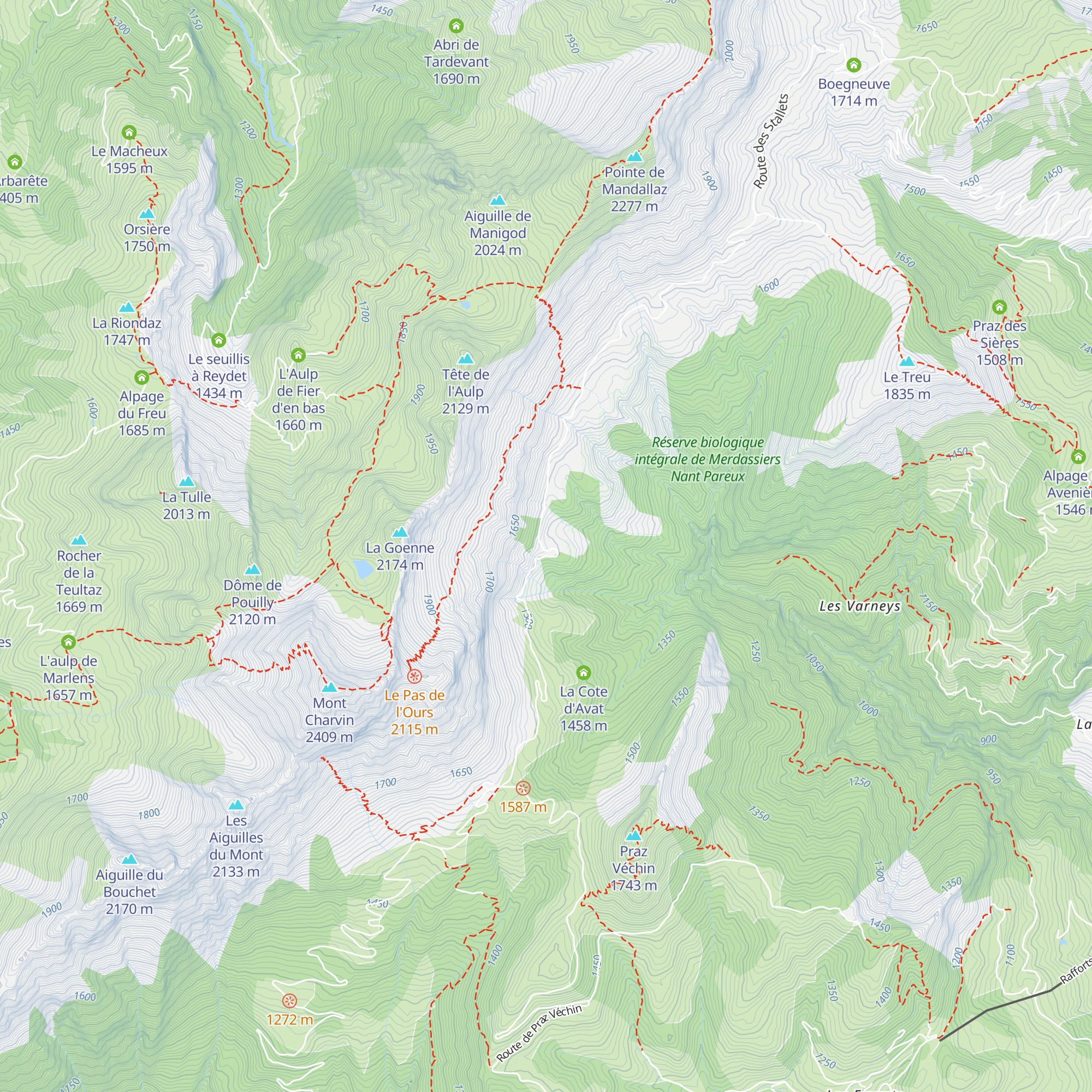 Les Chappes map