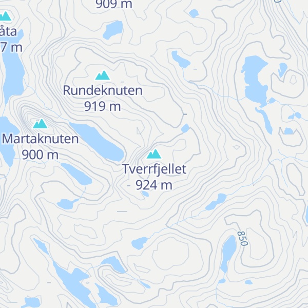Map of Tverrfjellet