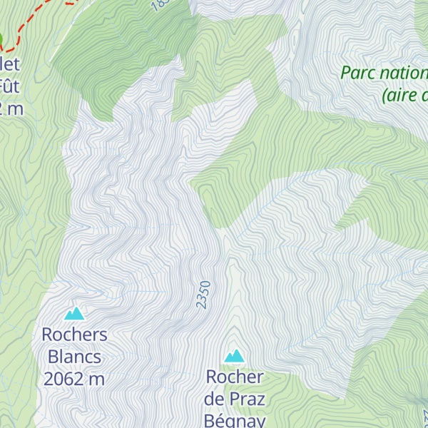 Map of Pointe de Praz Bégnay