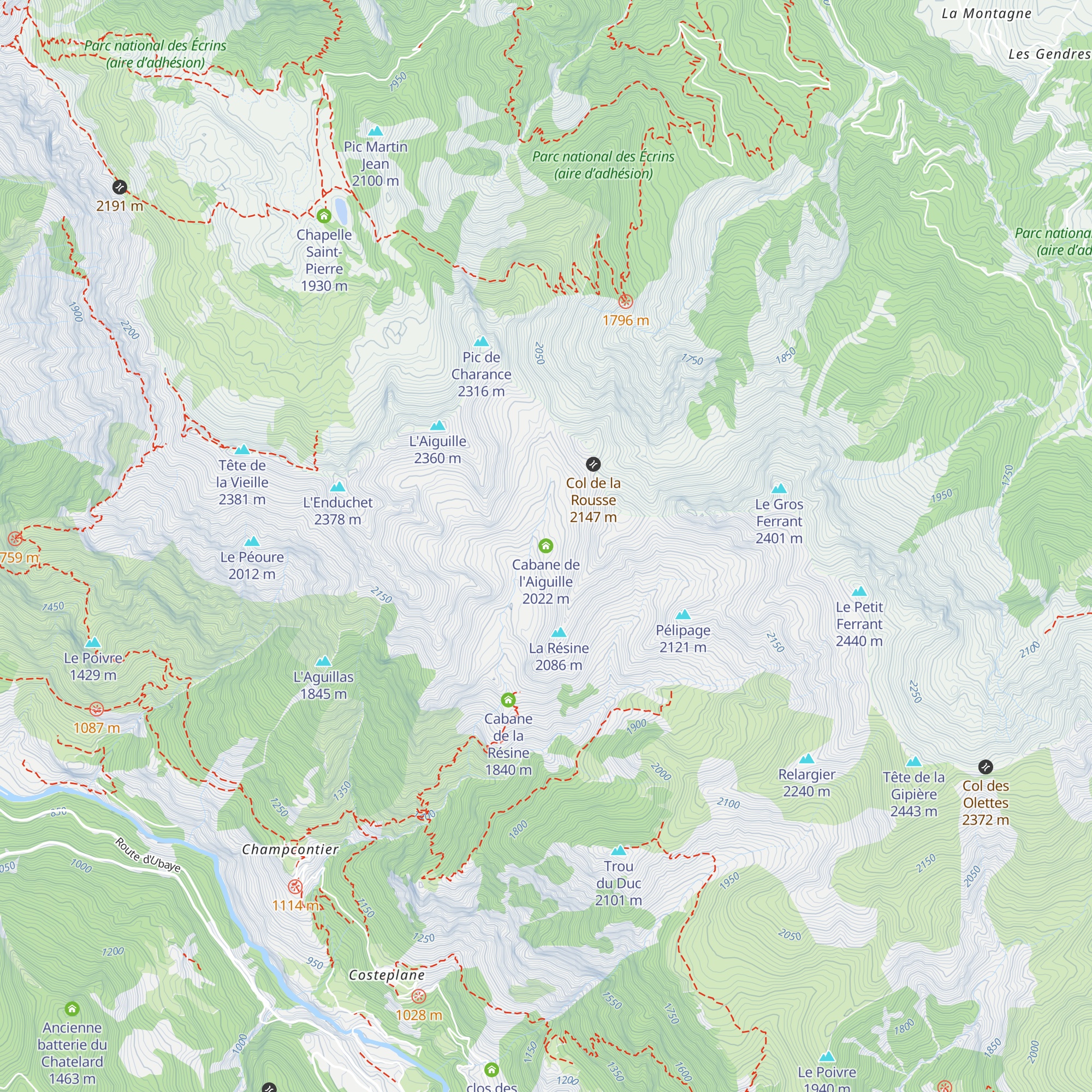 Cabane de l'Aiguille map