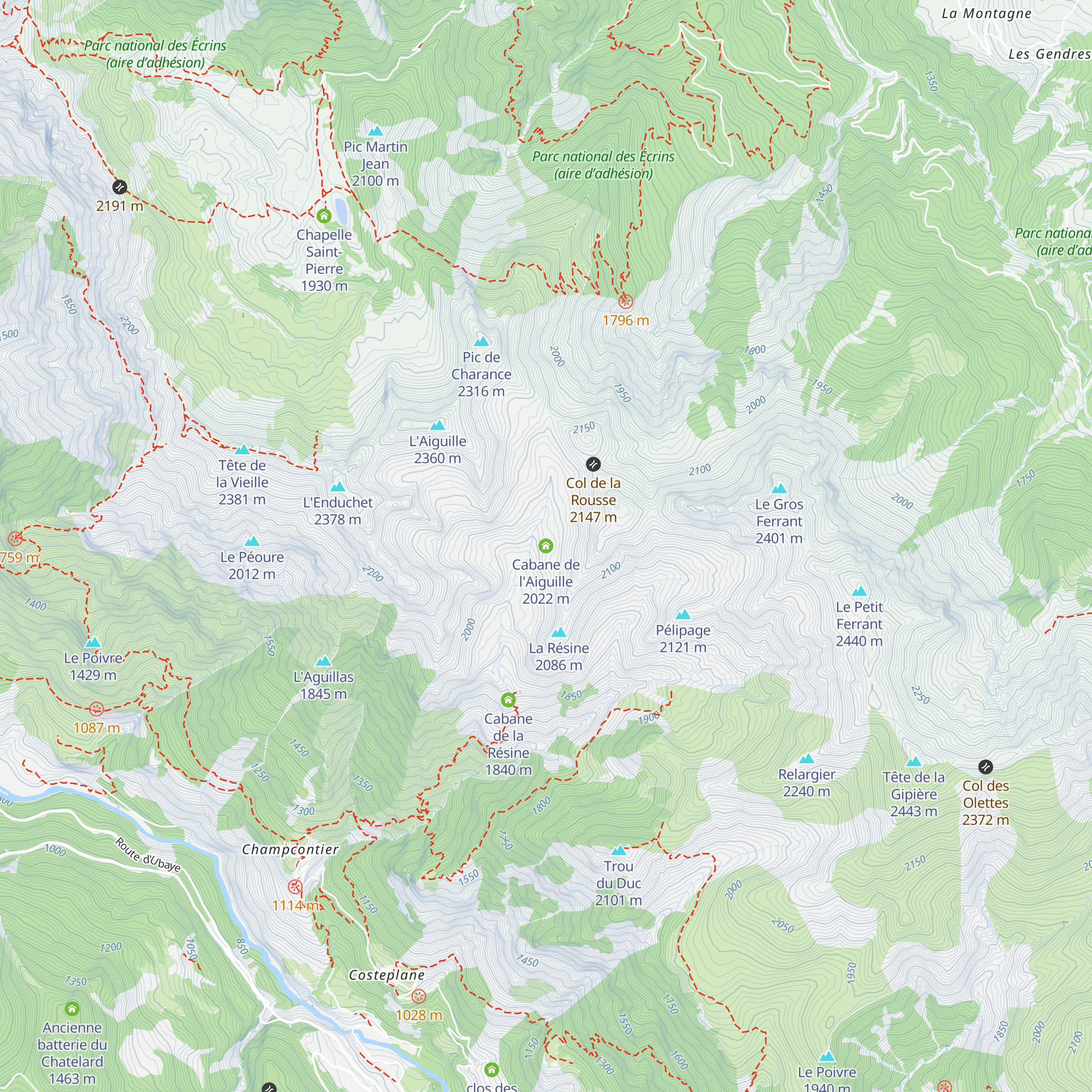 Cabane de l'Aiguille map