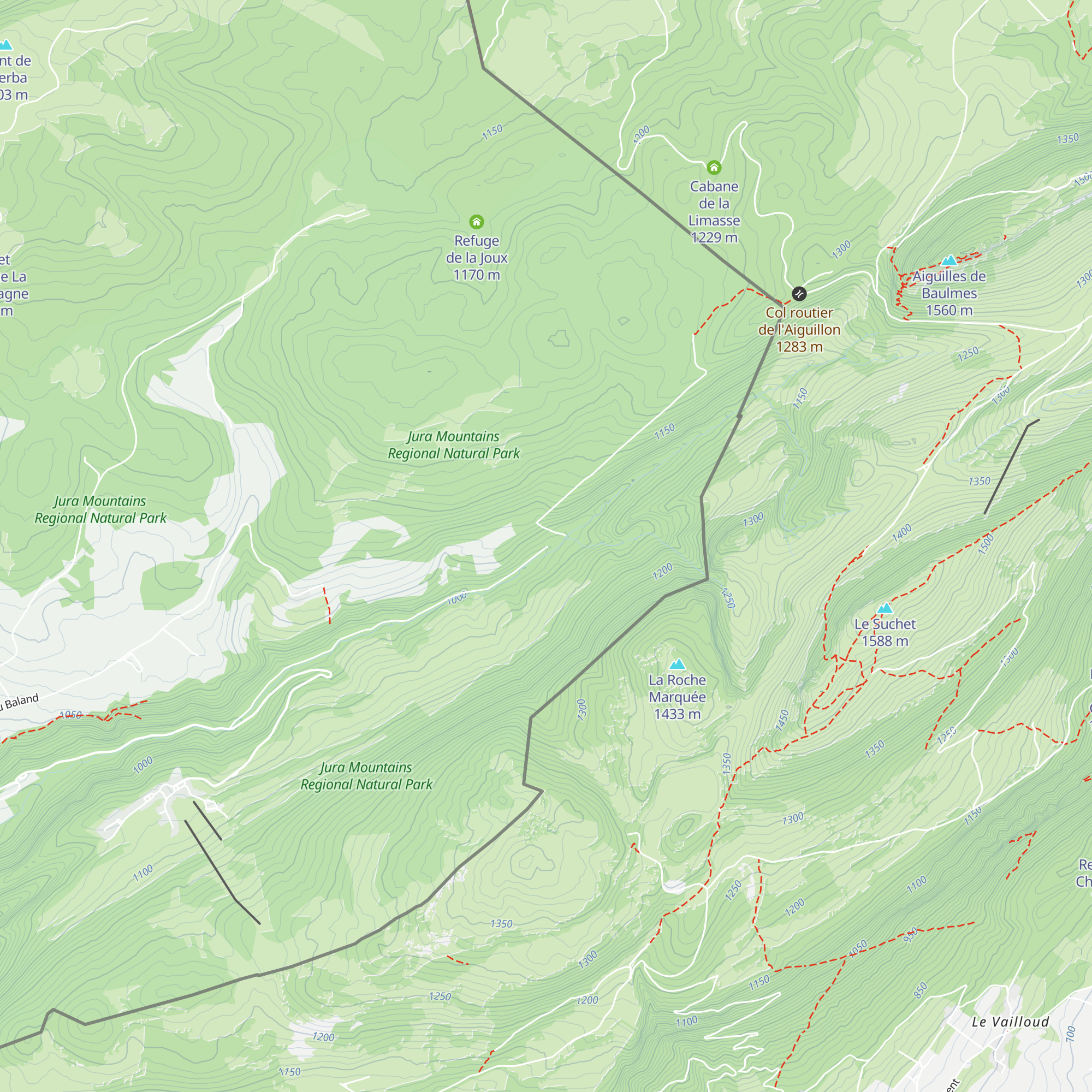 Refuge de la Queue map