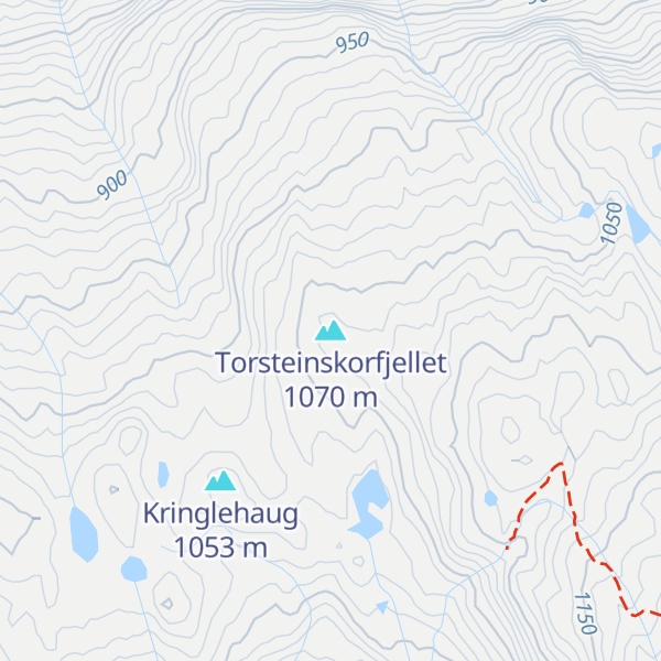 Map of Torsteinskorfjellet