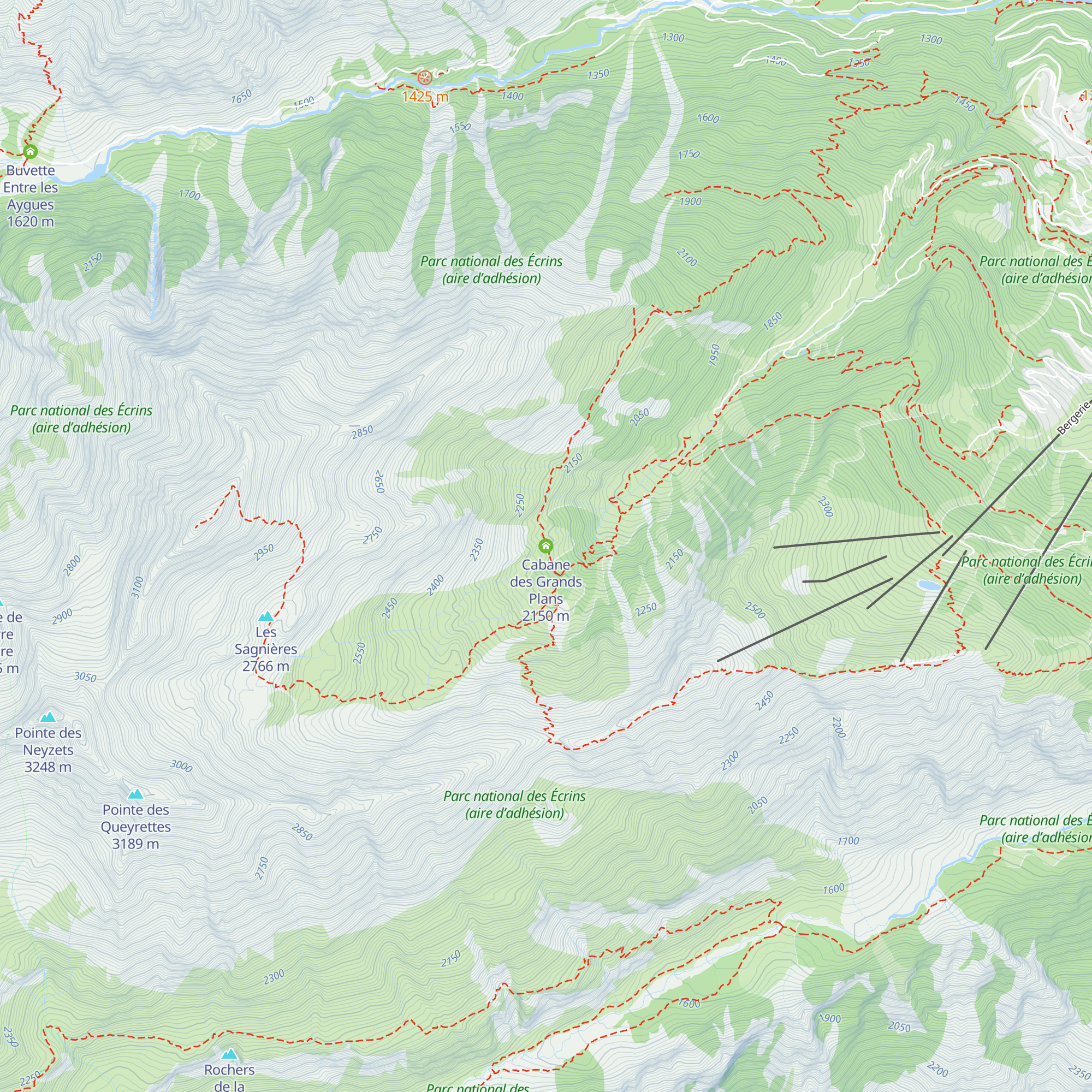 Cabane des Grands Plans map