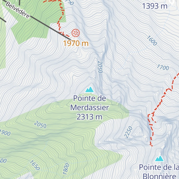 Map of Pointe de Merdassier