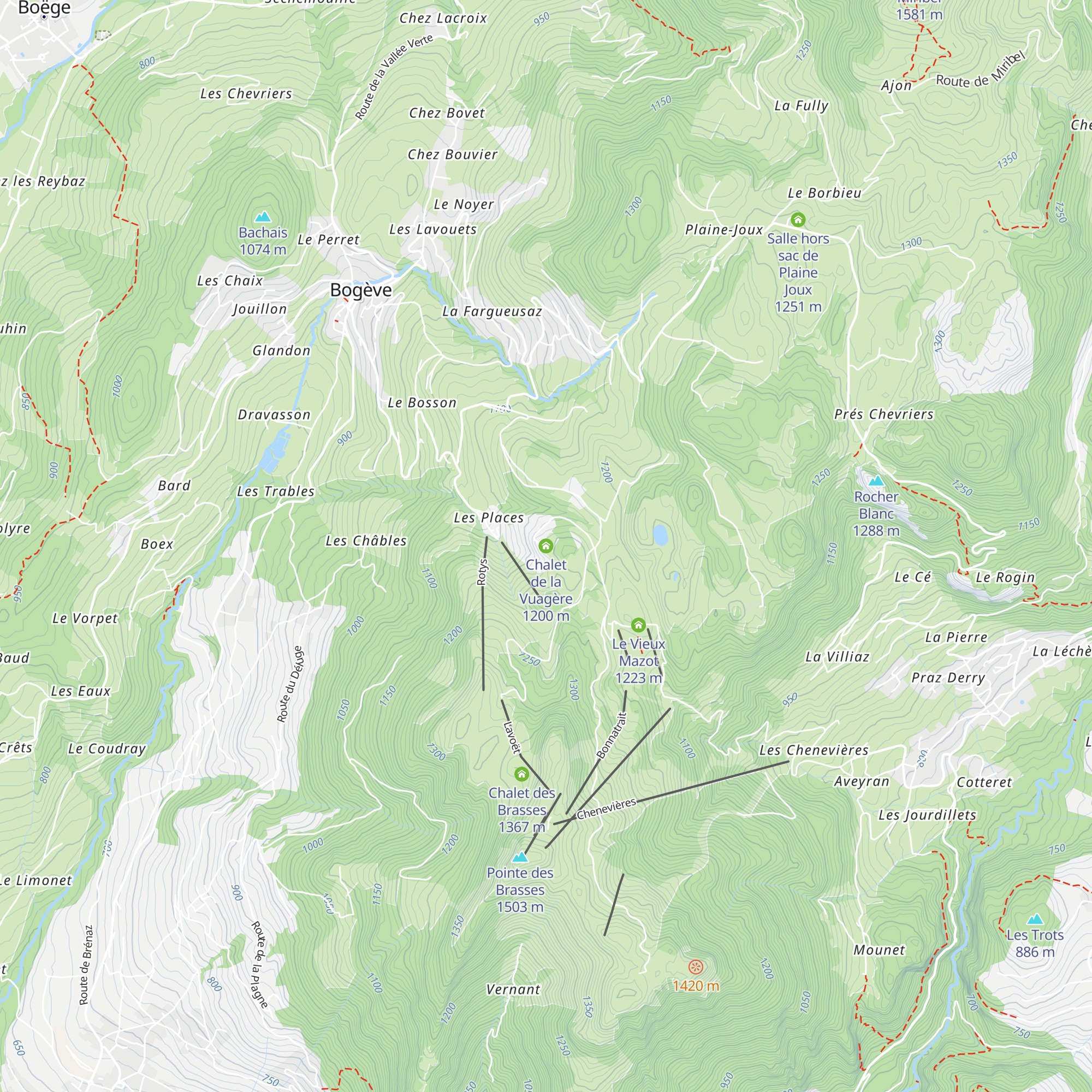 Chalet de la Vuagère map