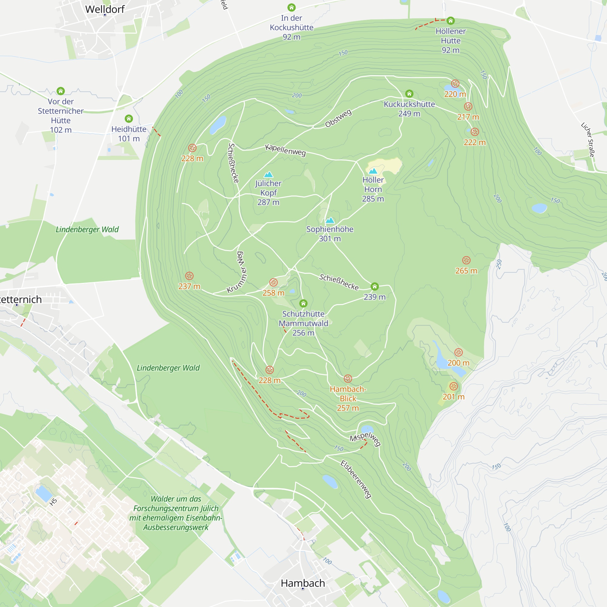 Schutzhütte Mammutwald map