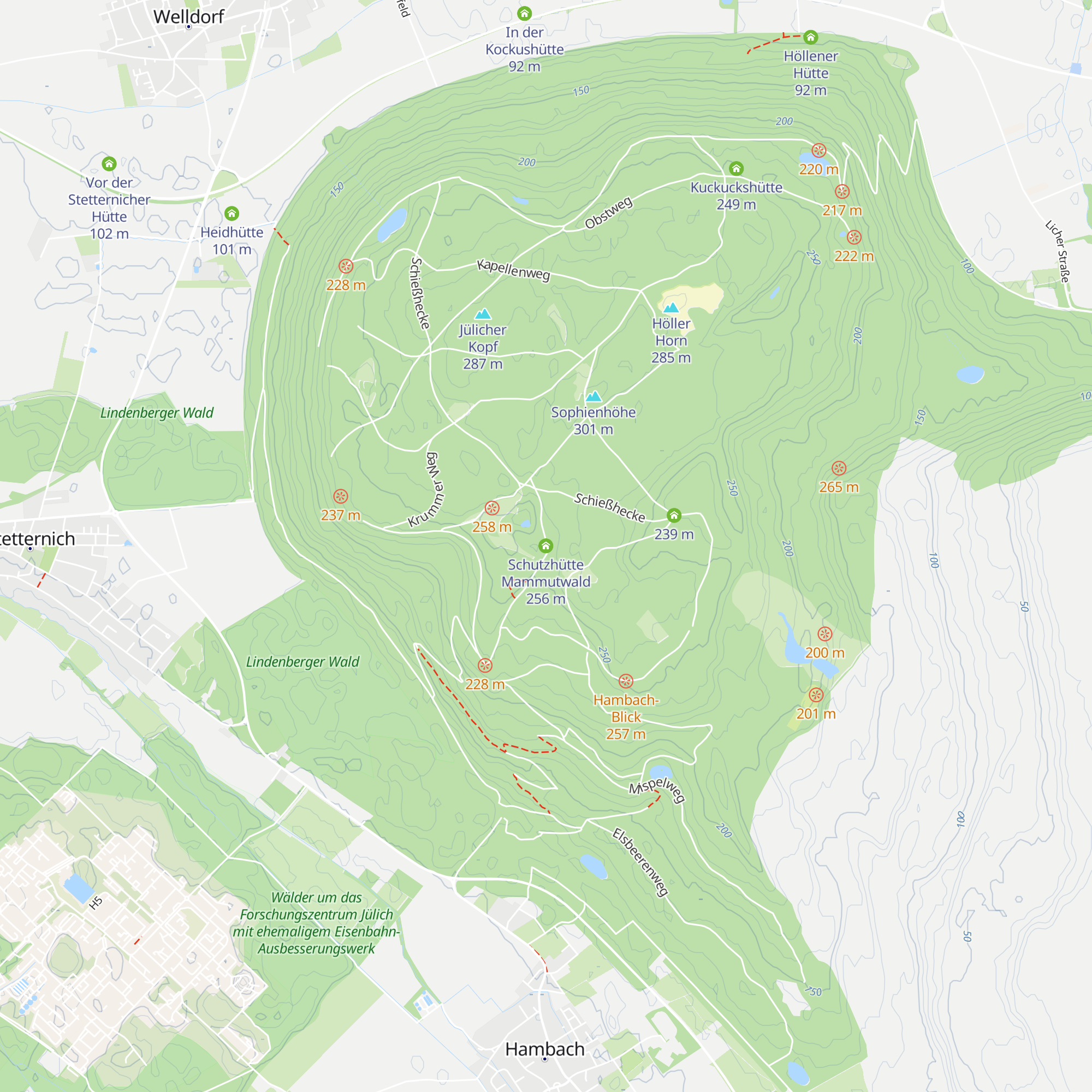 Schutzhütte Mammutwald map