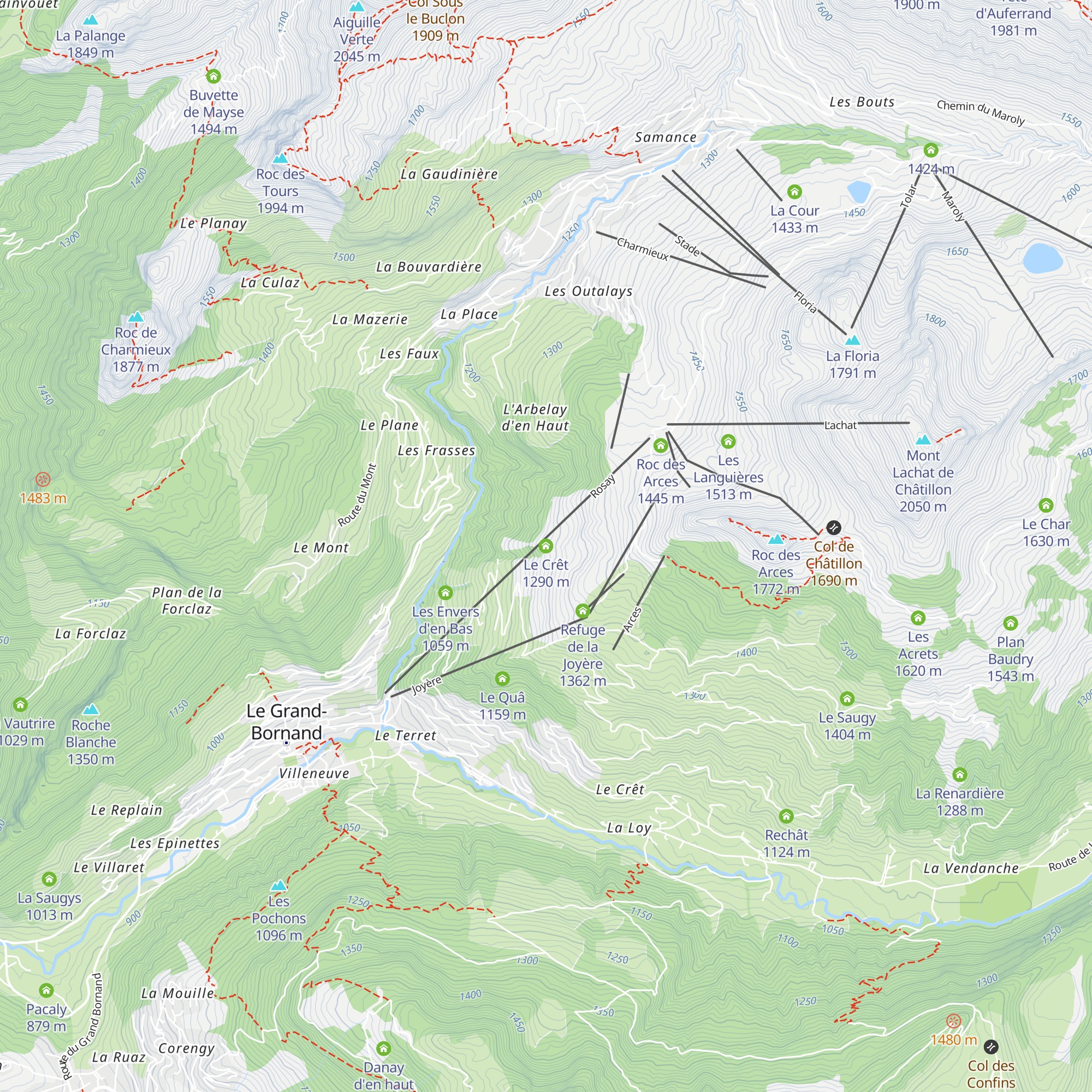 Le Crêt map