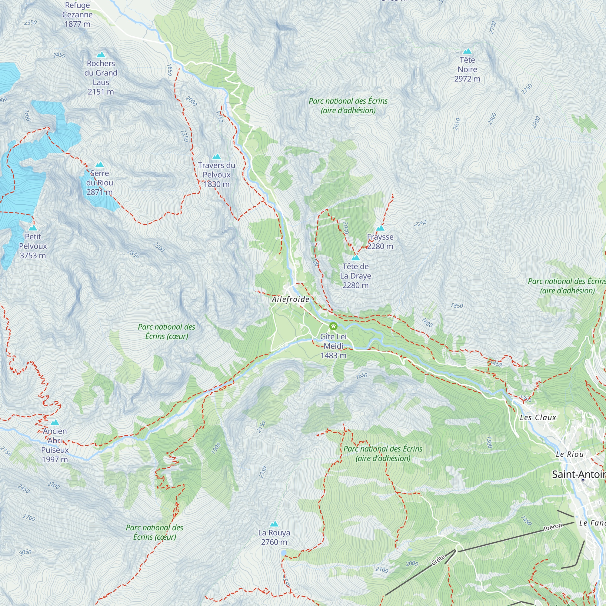 Les clouzis map