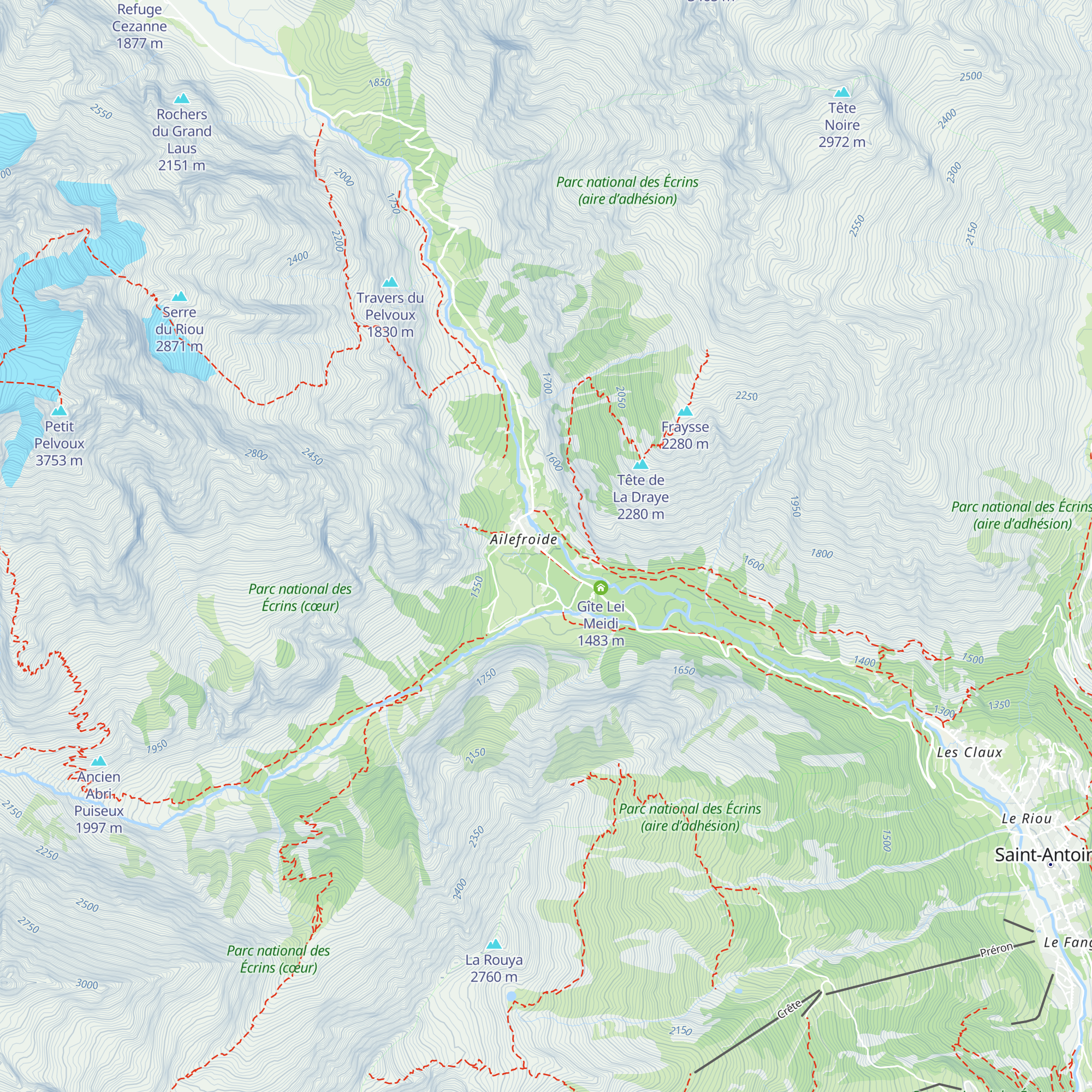 Les clouzis map