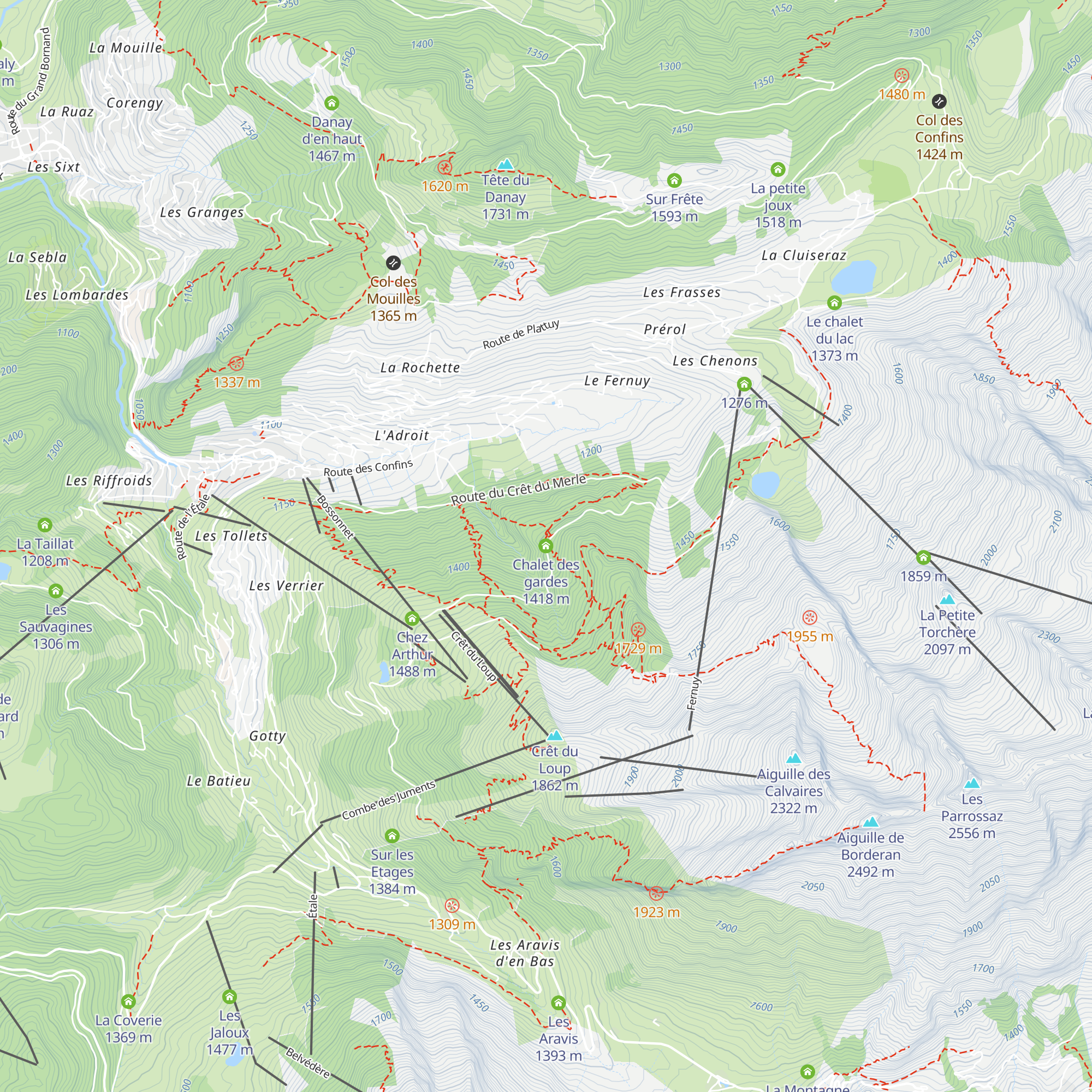Chalet des gardes map