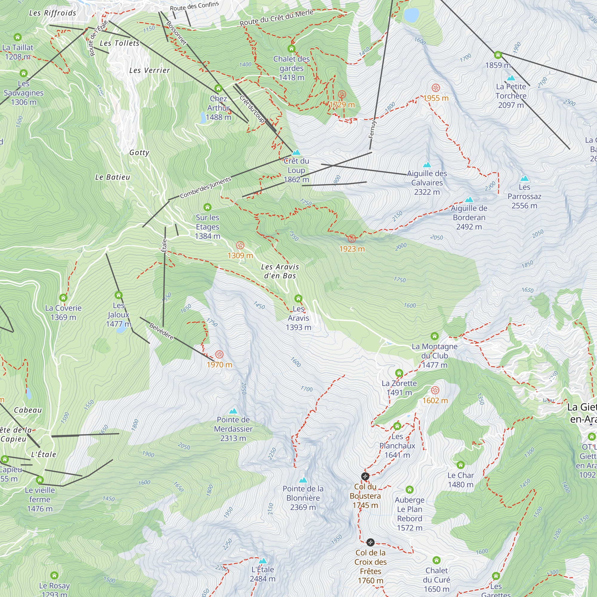 Les Aravis map