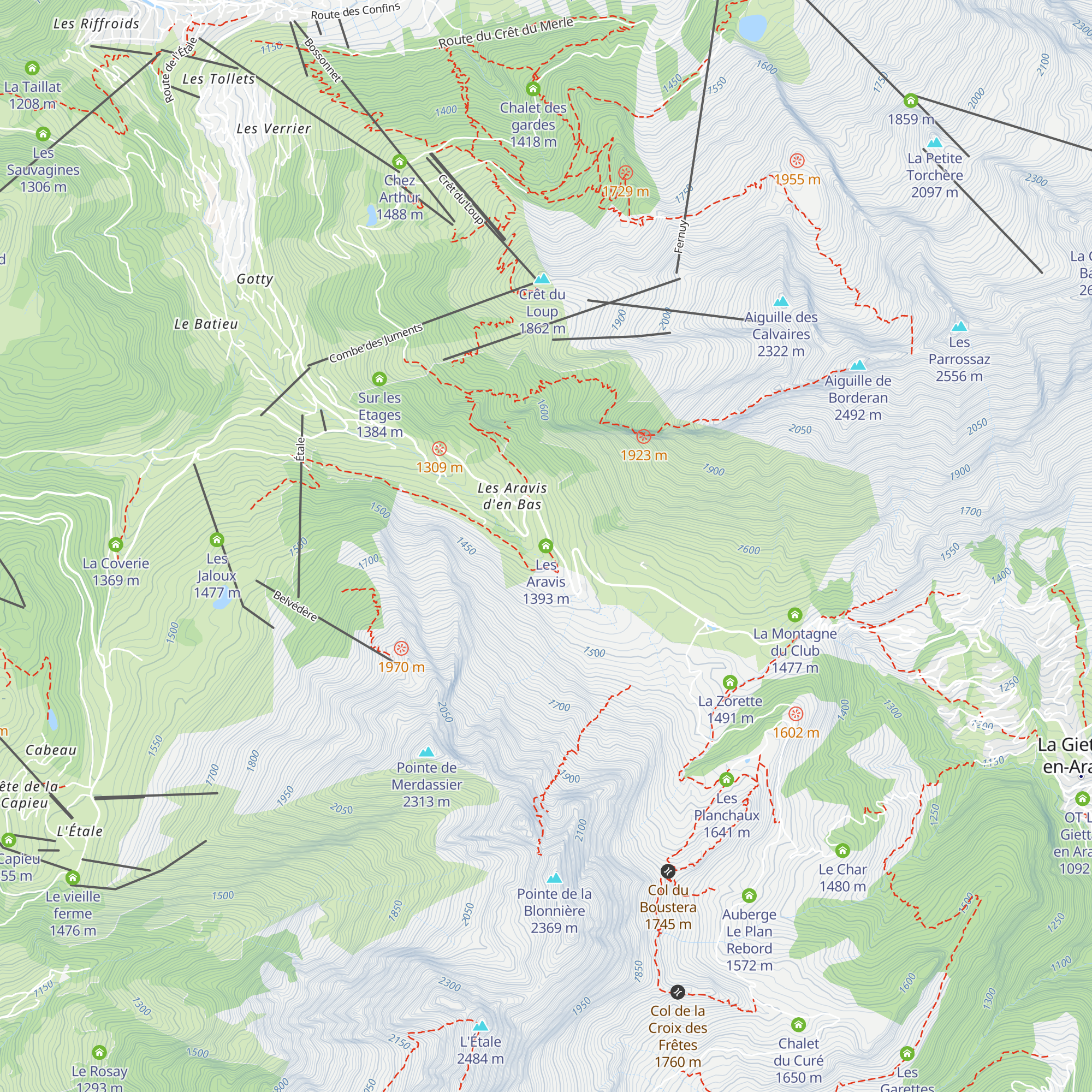 Les Aravis map