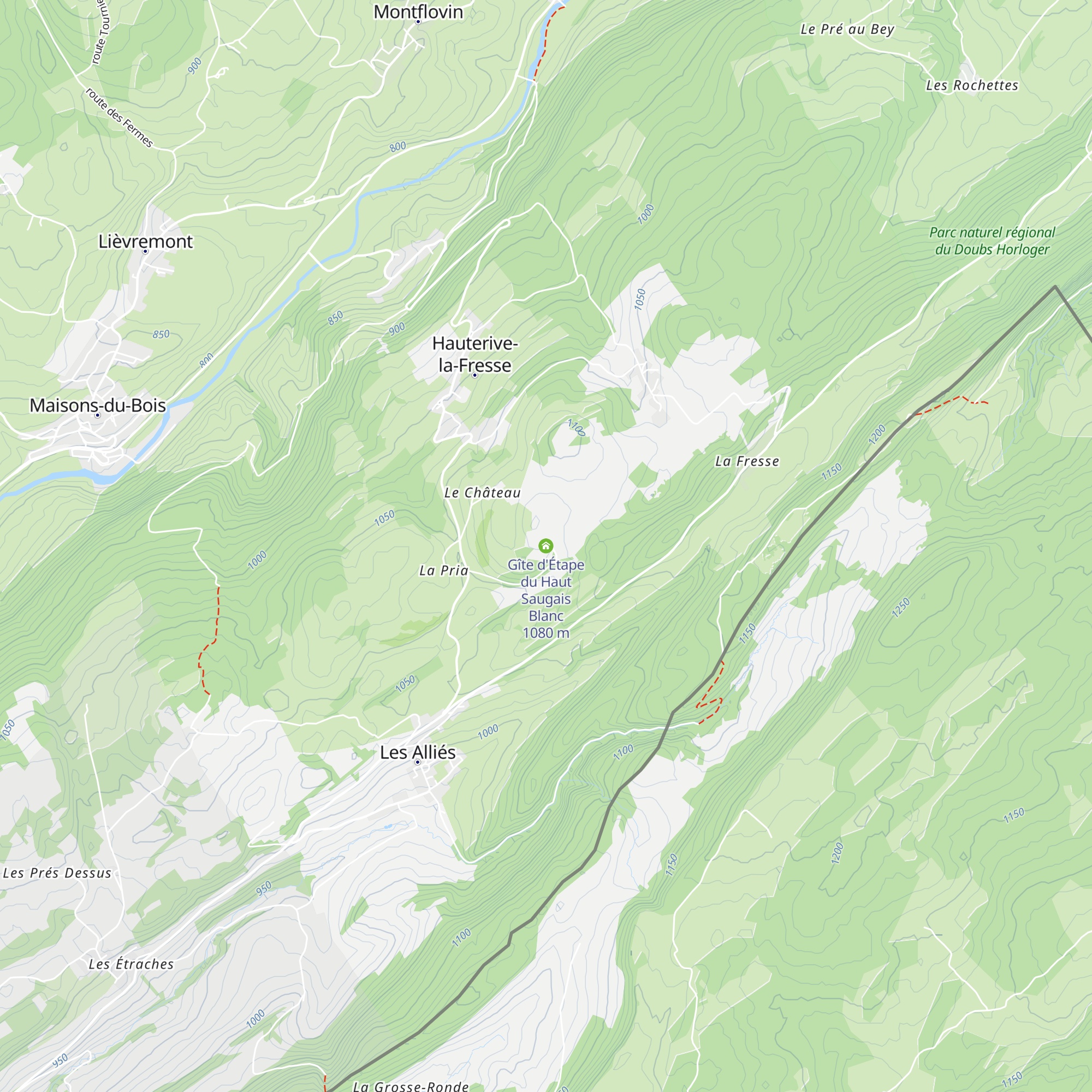 Gîte d'Étape du Haut Saugais Blanc map