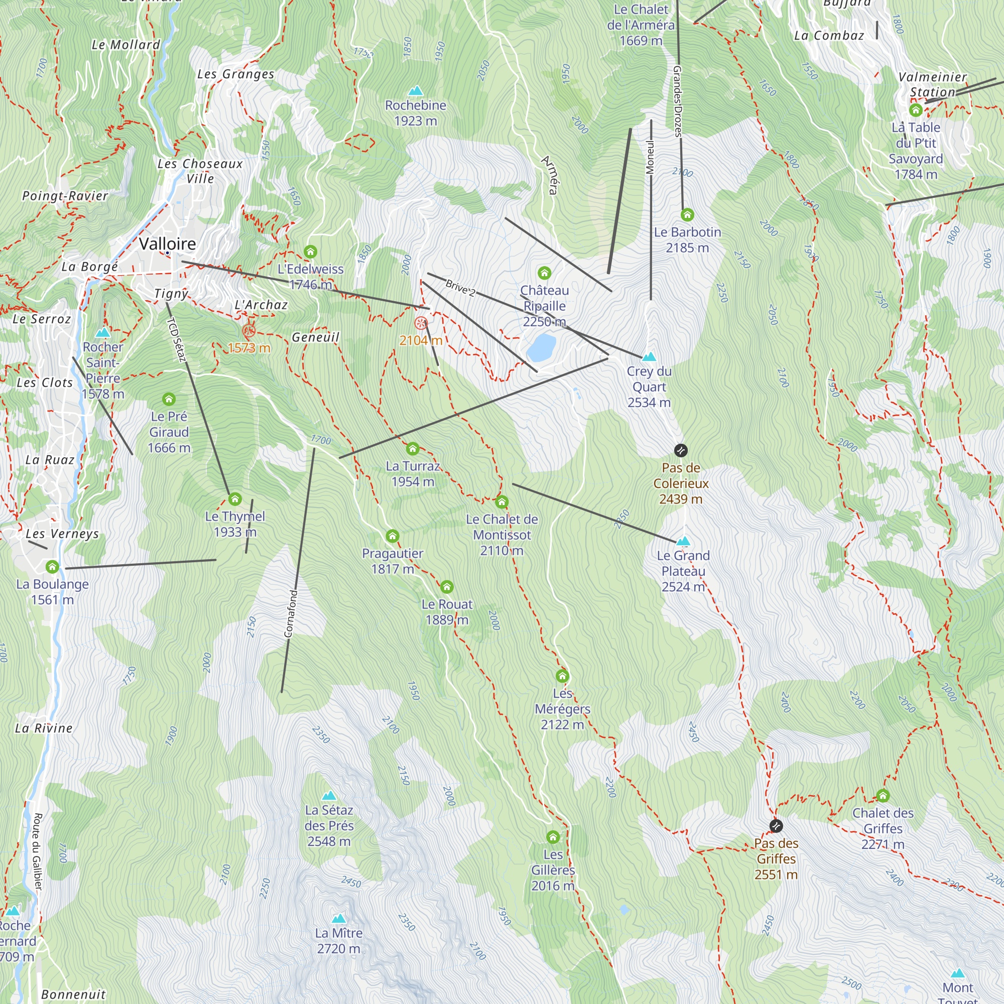 Le Chalet de Montissot map
