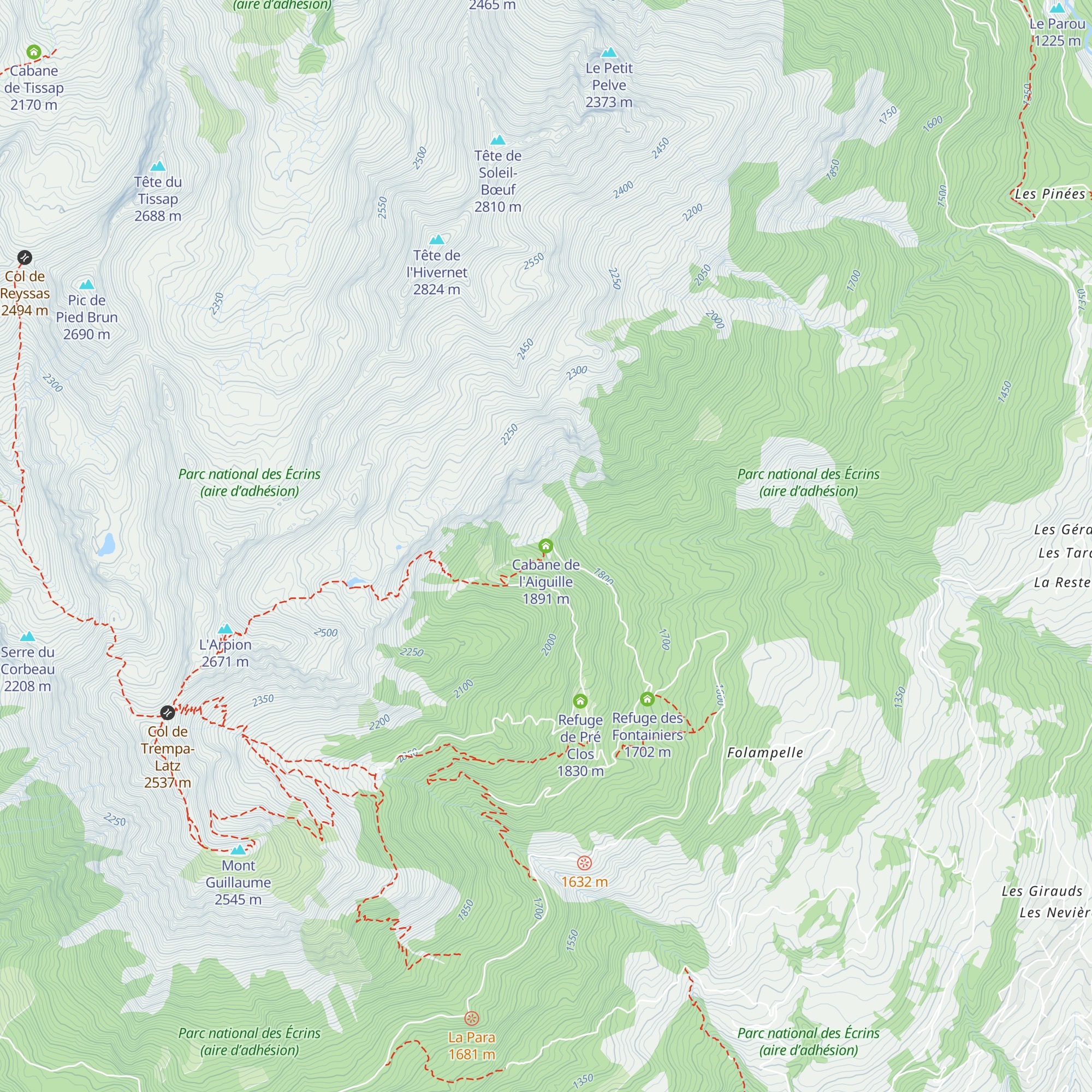 Cabane de l'Aiguille map