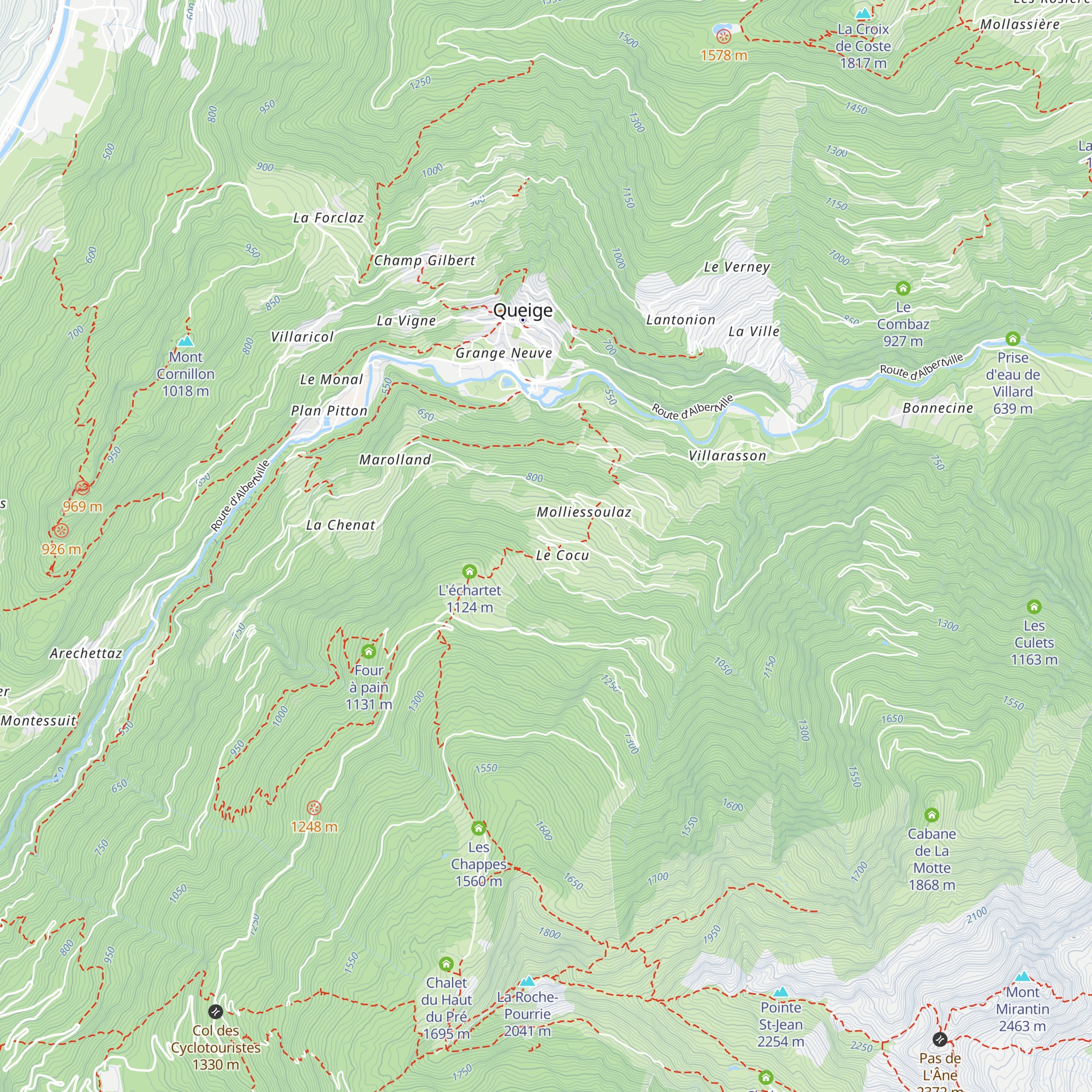 Gîte de Molliessoulaz map