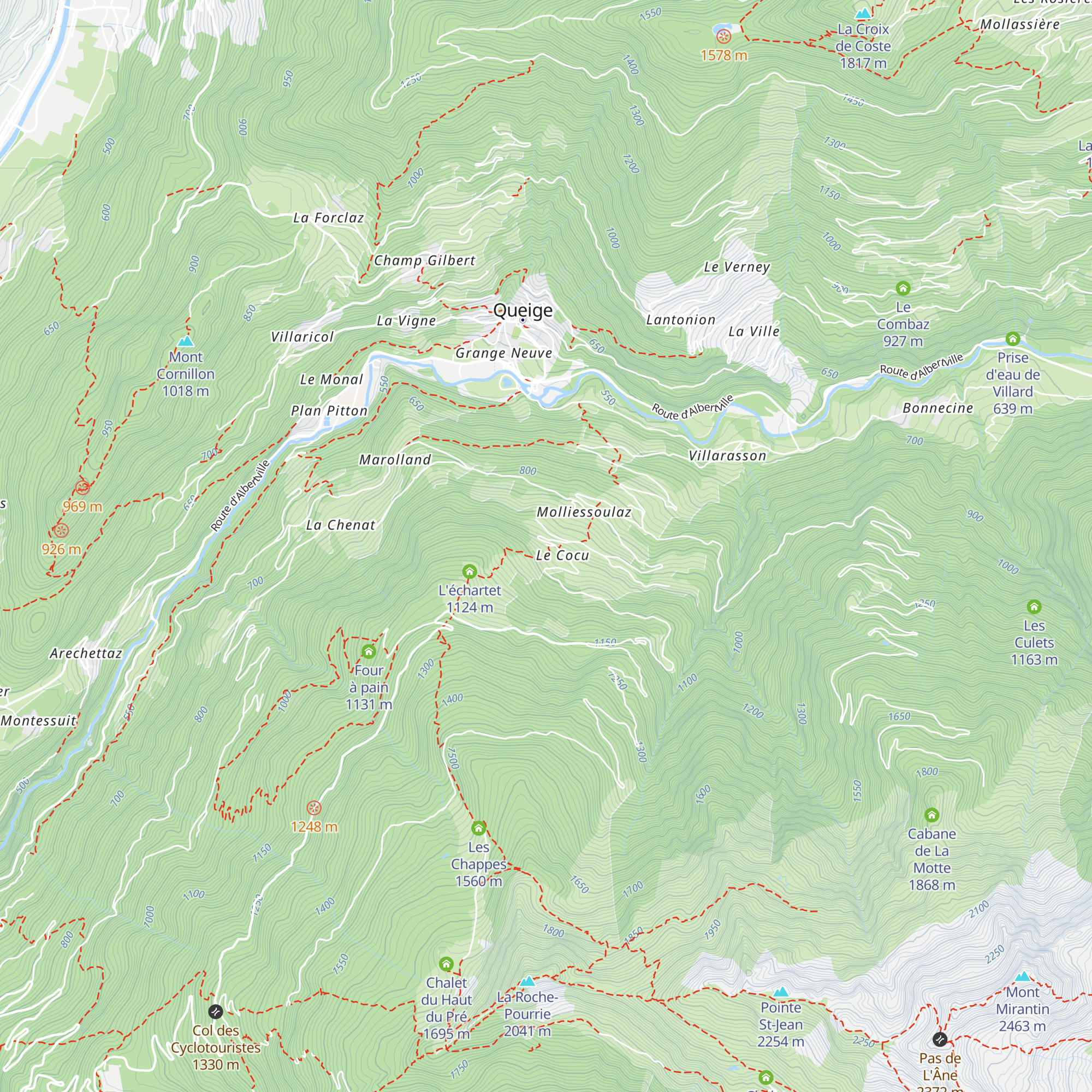 Gîte de Molliessoulaz map