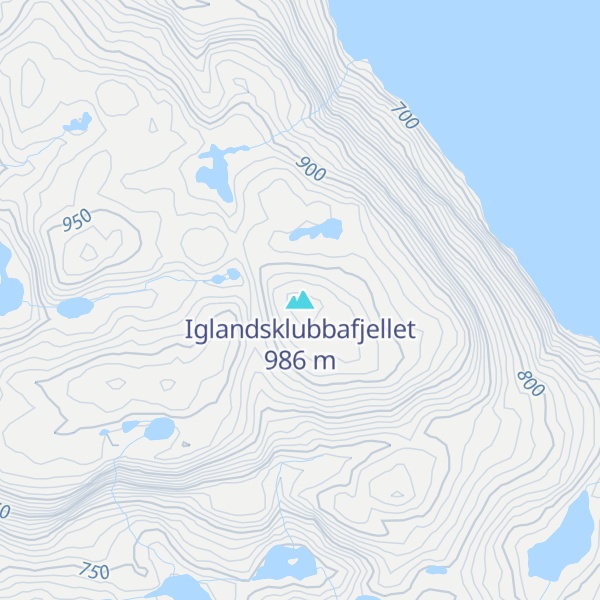 Map of Iglandsklubbafjellet