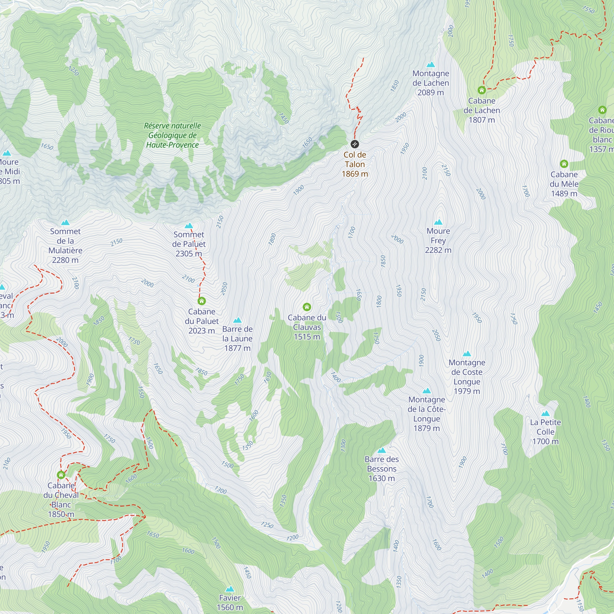 Cabane du Clauvas map