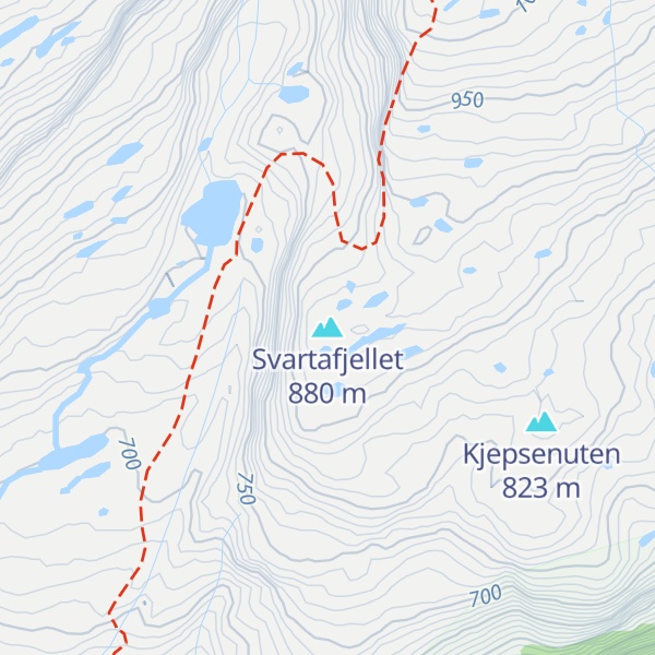 Map of Svartafjellet