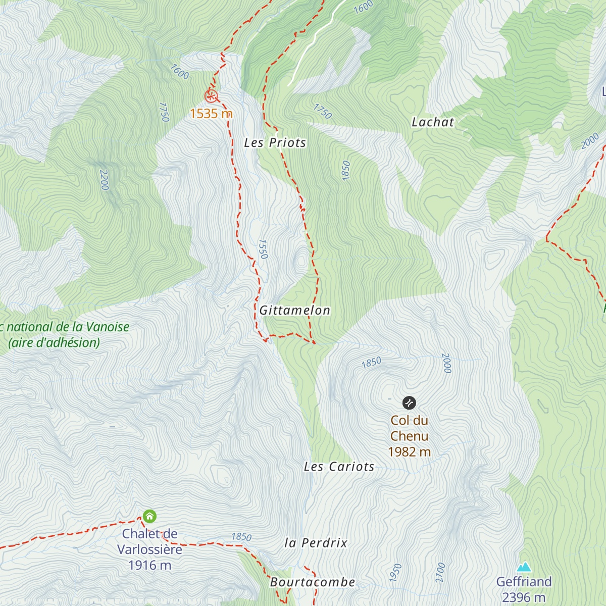 Refuge de Gittamelon map