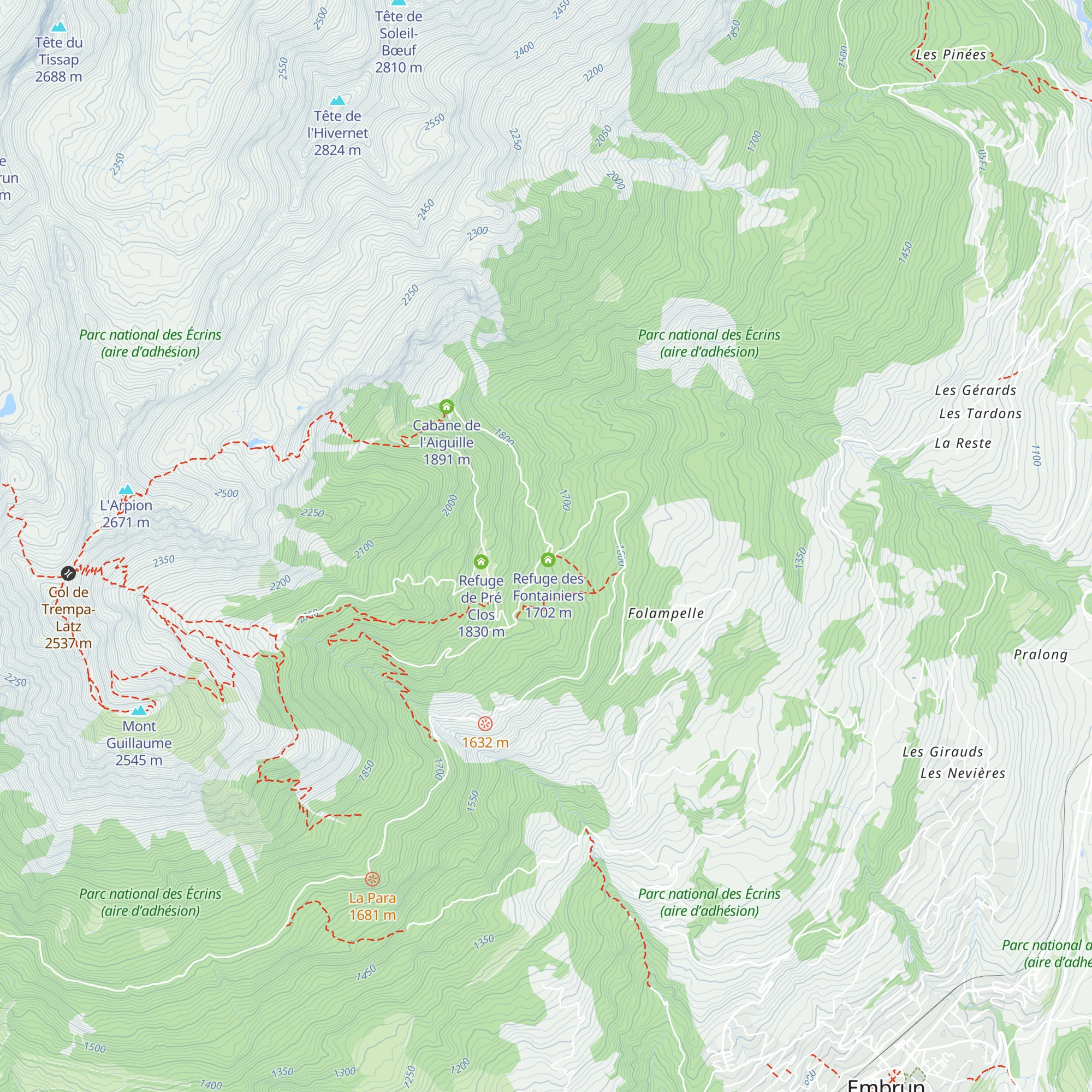 Cabane des Fontainiers map