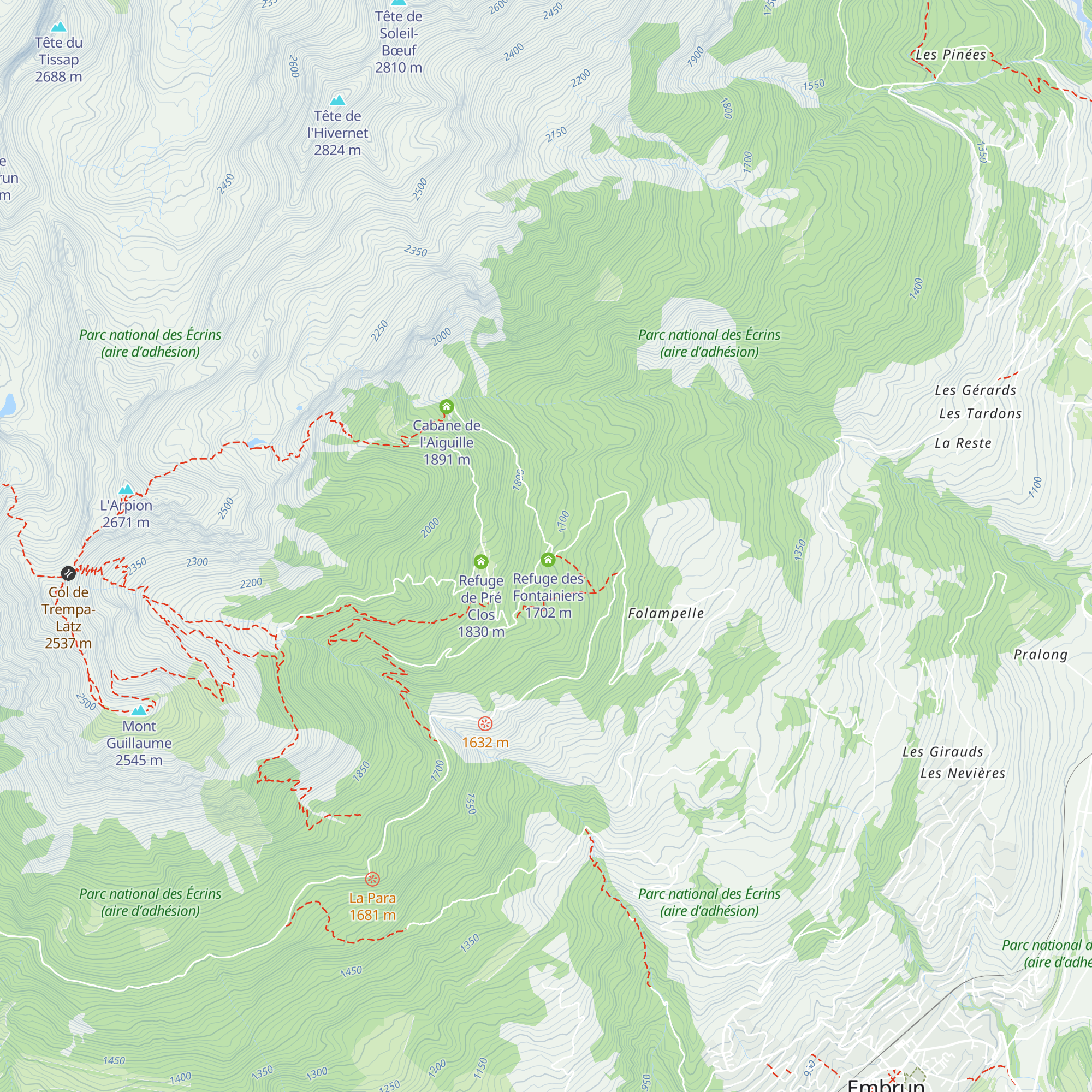 Cabane des Fontainiers map