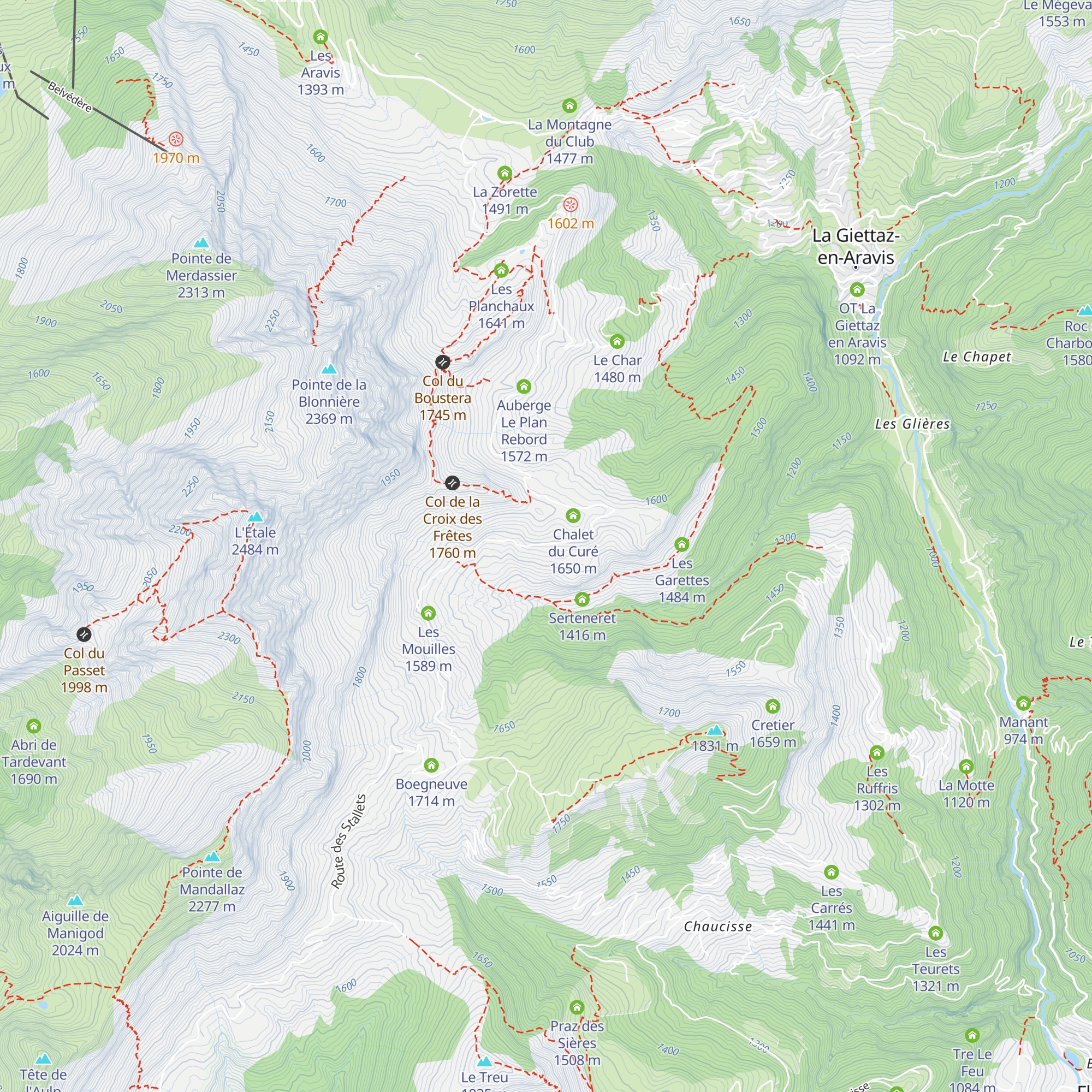 Les Floriets map