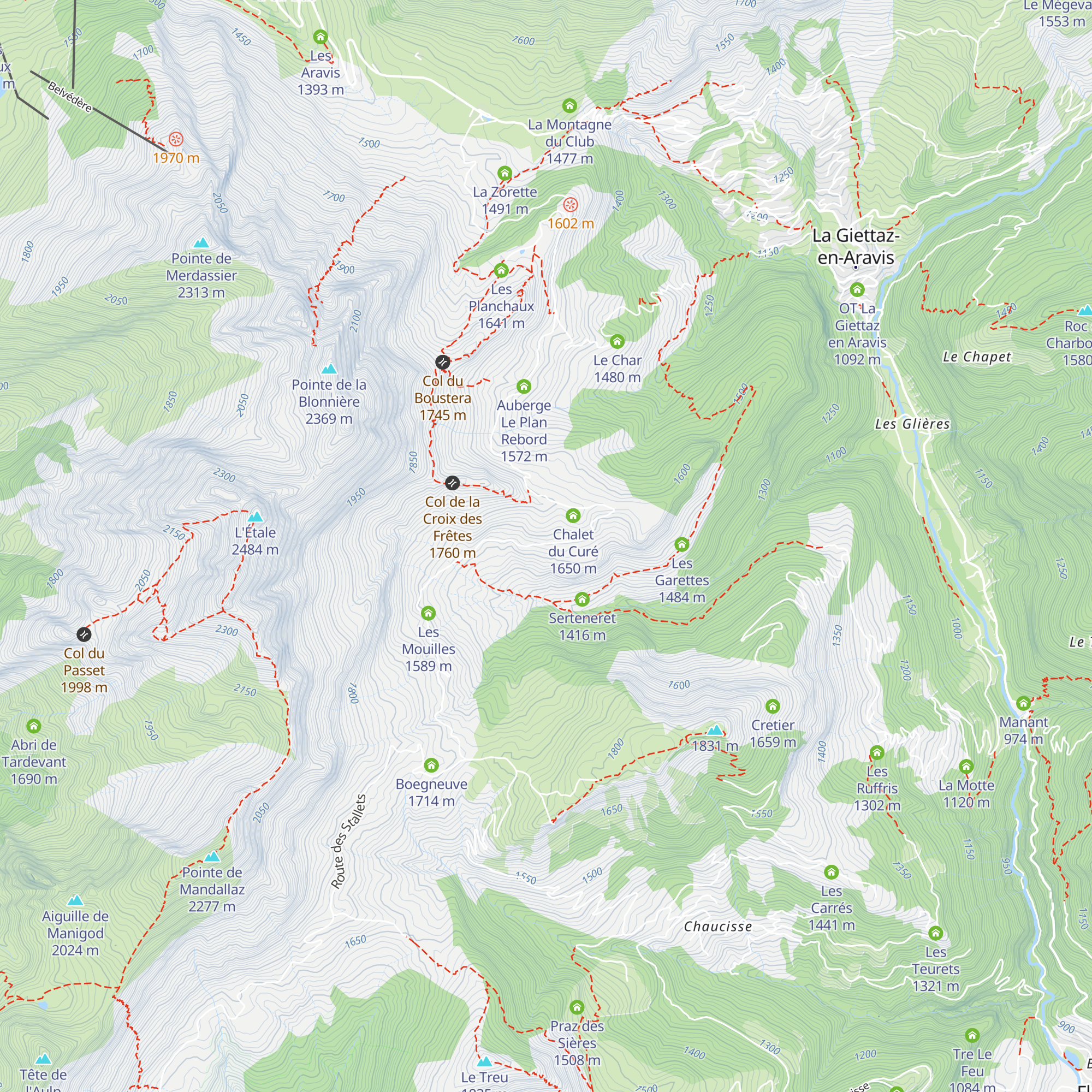 Les Floriets map
