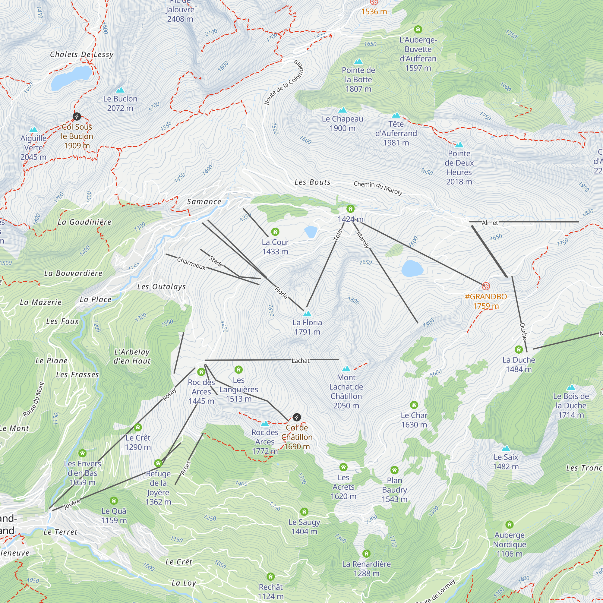 Le panoramic 1800 map