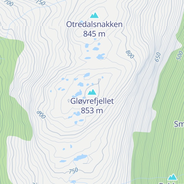 Map of Gløvrefjellet