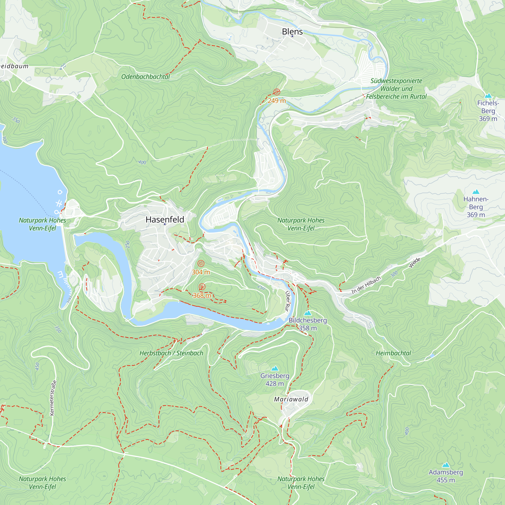 Bahnhof + Nationalpark-Tor Heimbach map