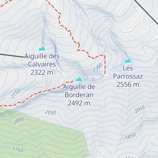 Map of Aiguille de Borderan