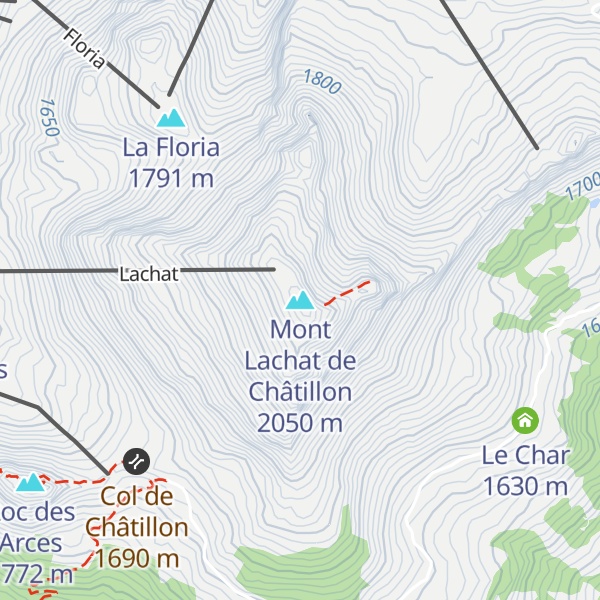 Map of Mont Lachat de Châtillon