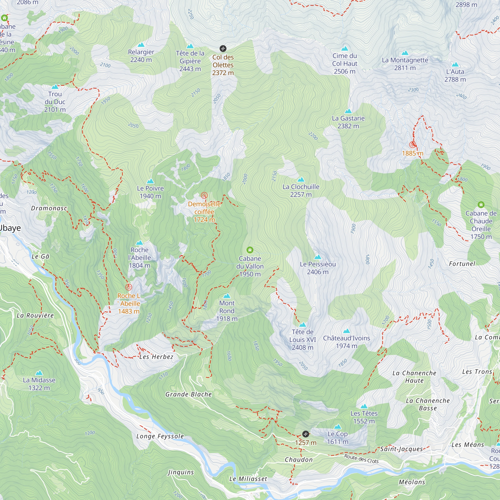 Cabane du Vallon map